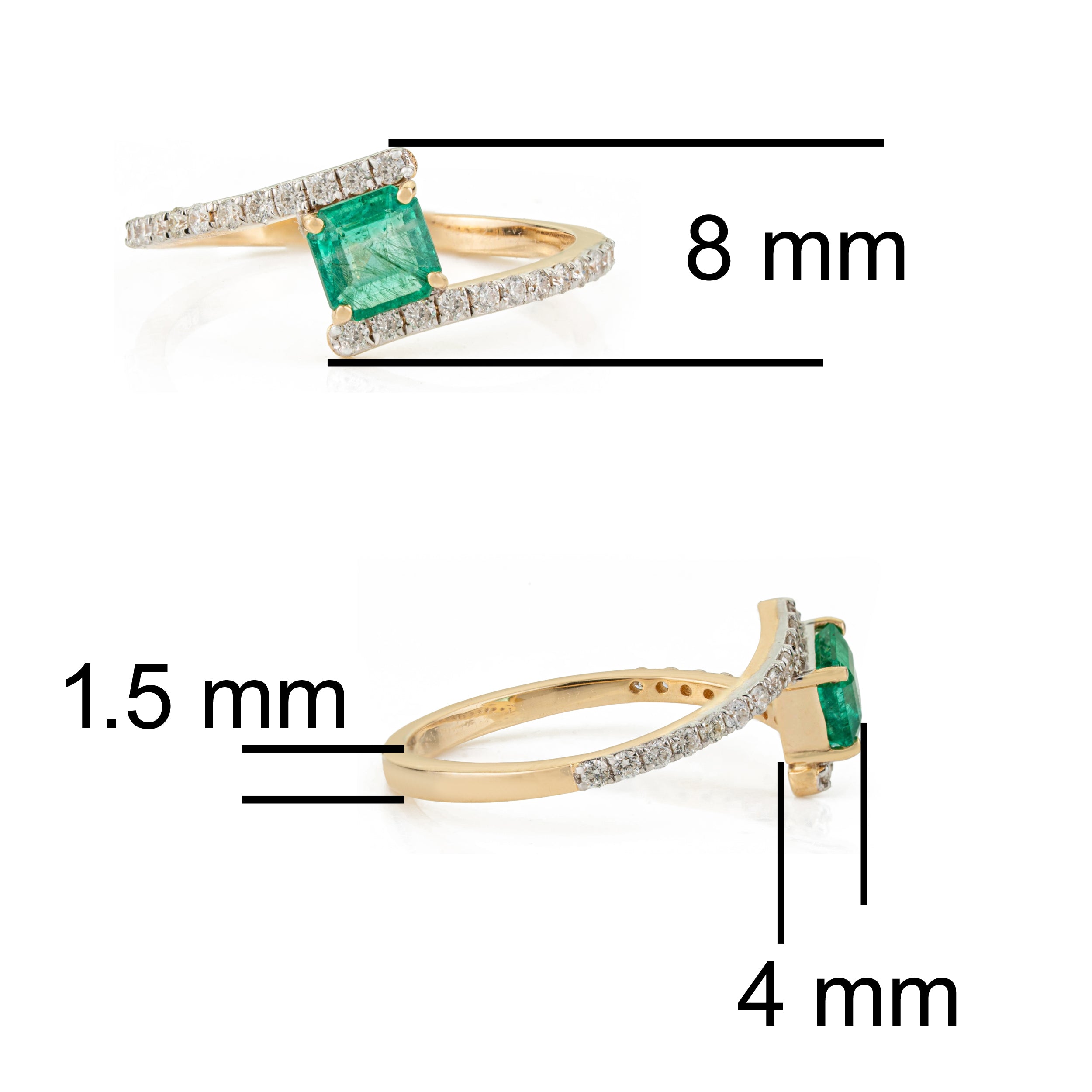 Natural Emerald Diamond Ring