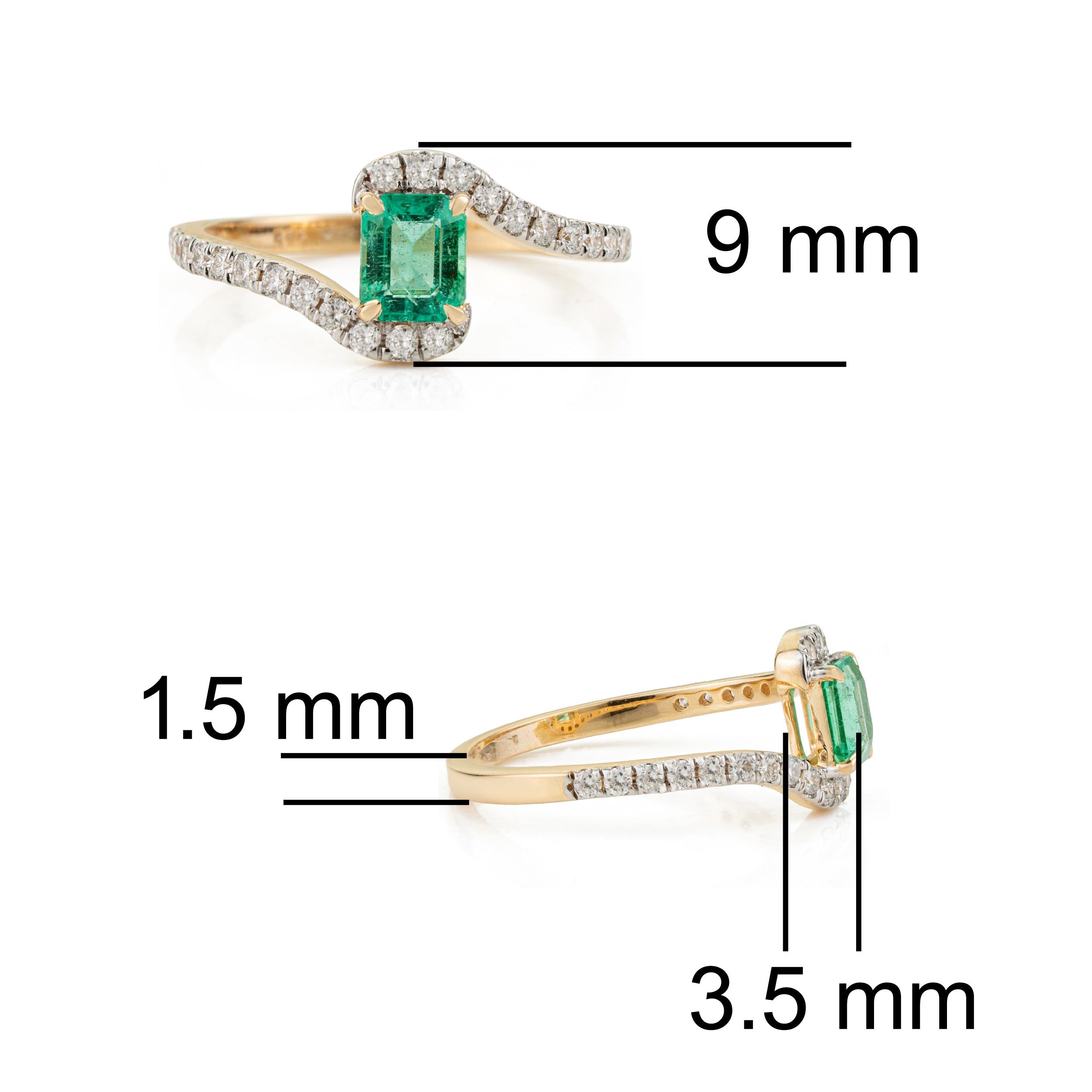 Emerald With Diamond Ring