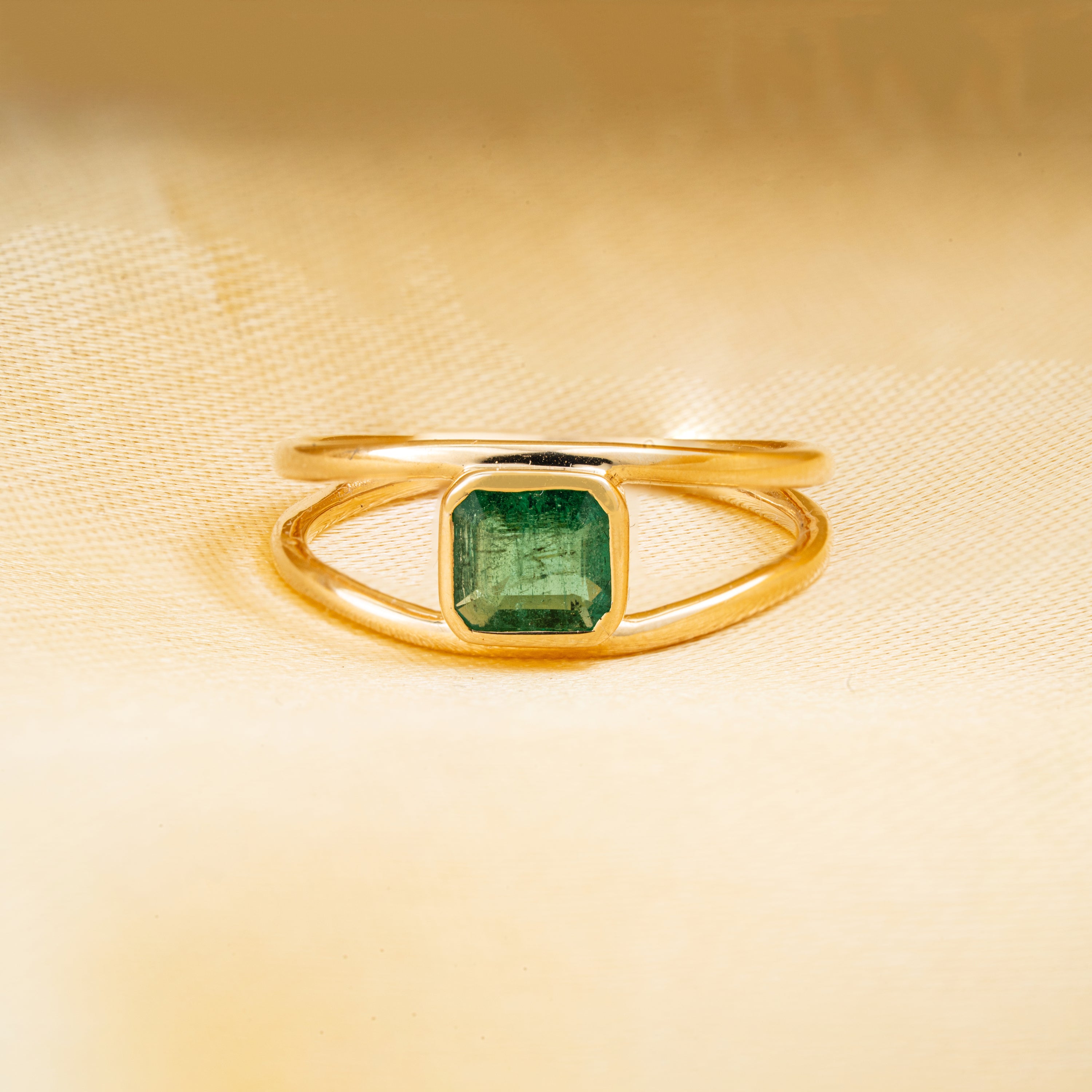 Emerald Double Band Ring