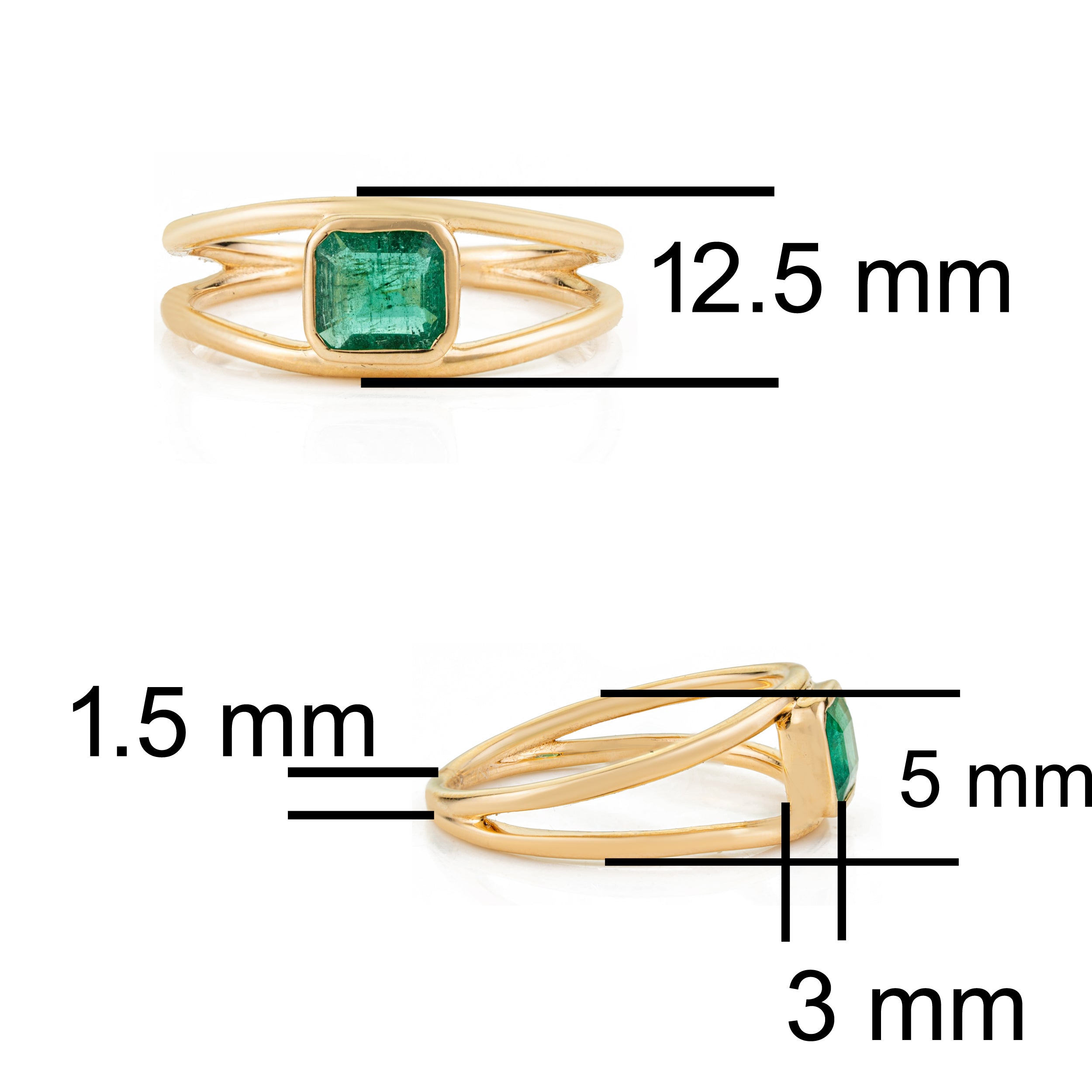 Emerald Double Band Ring