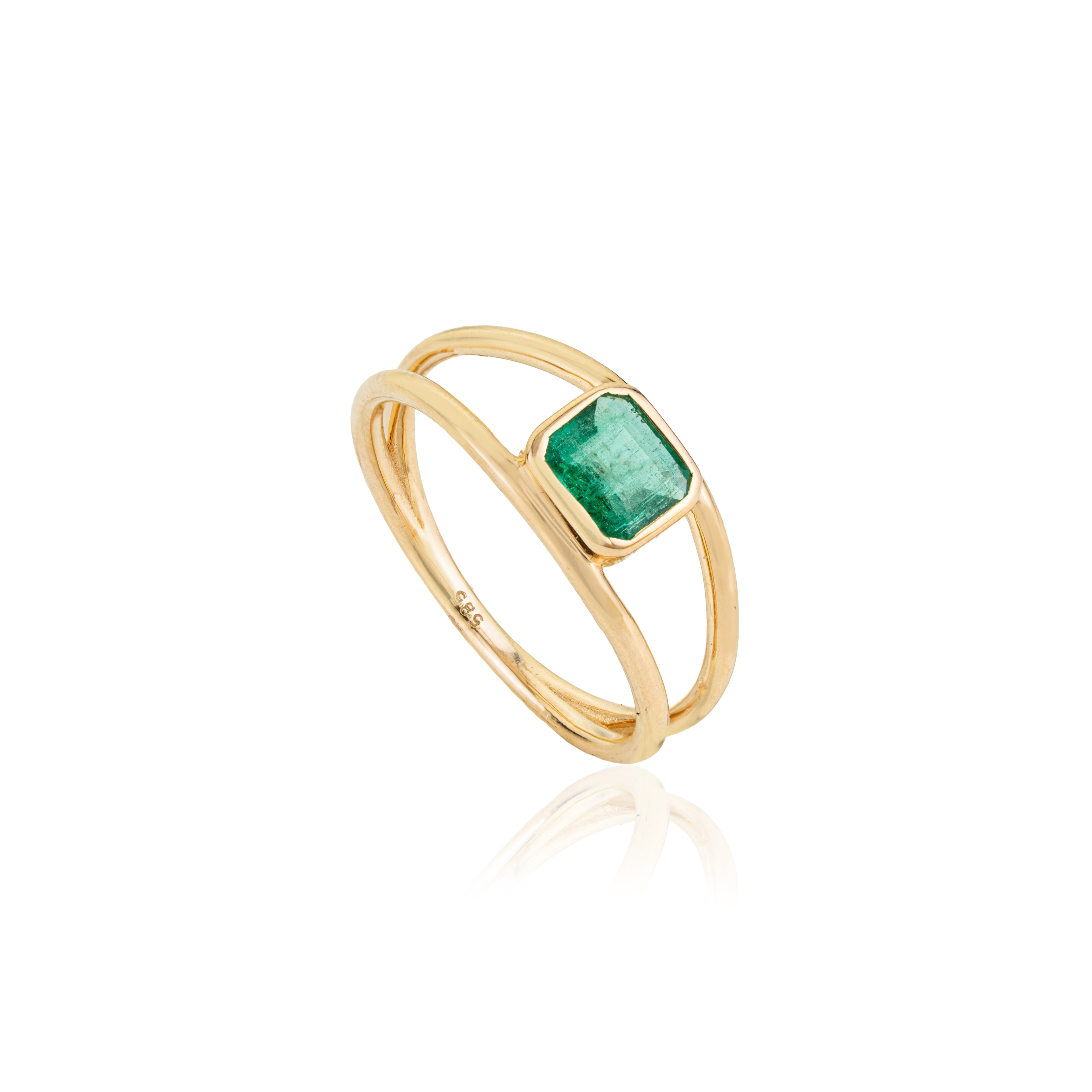 Emerald Double Band Ring