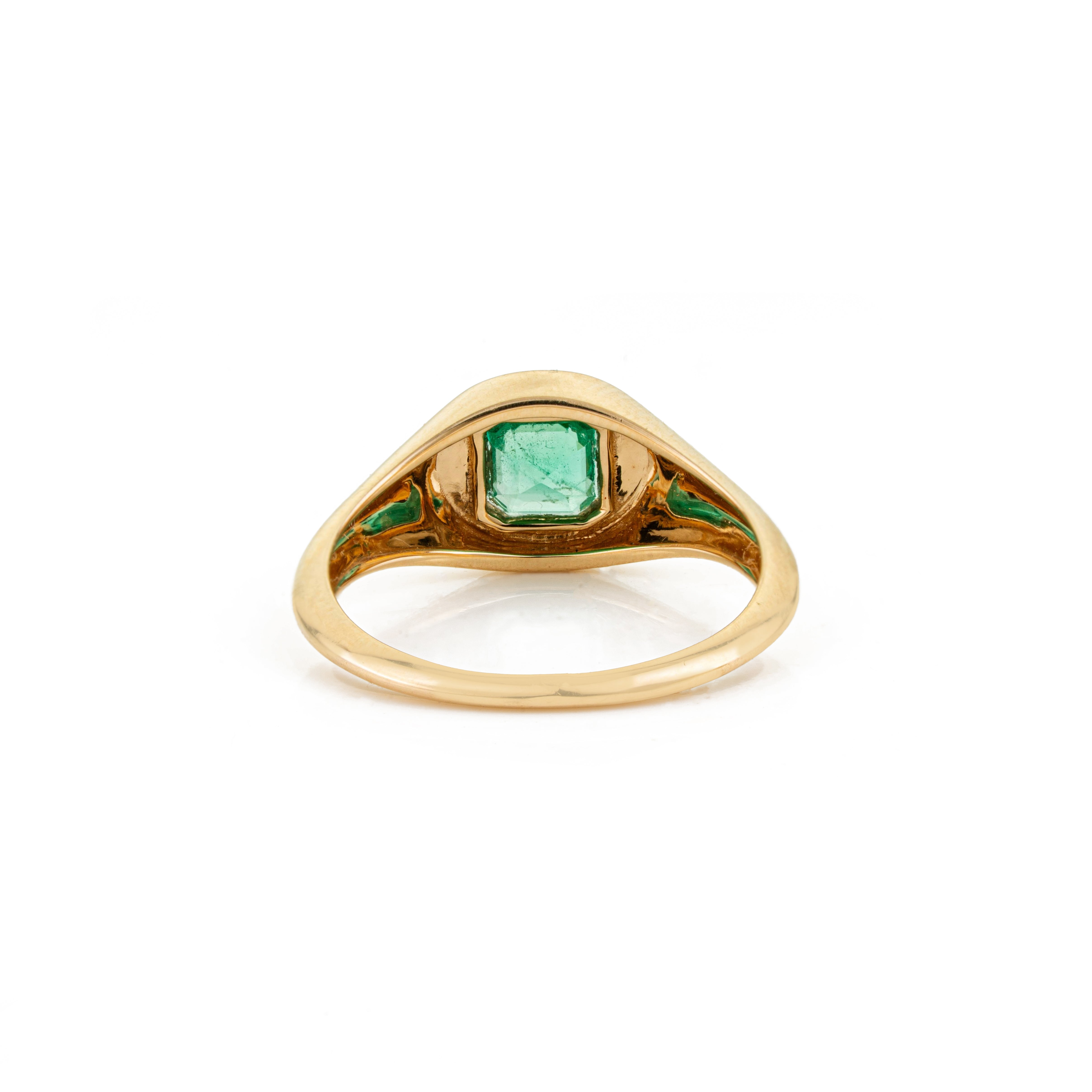 Natural Emerald Signet Ring
