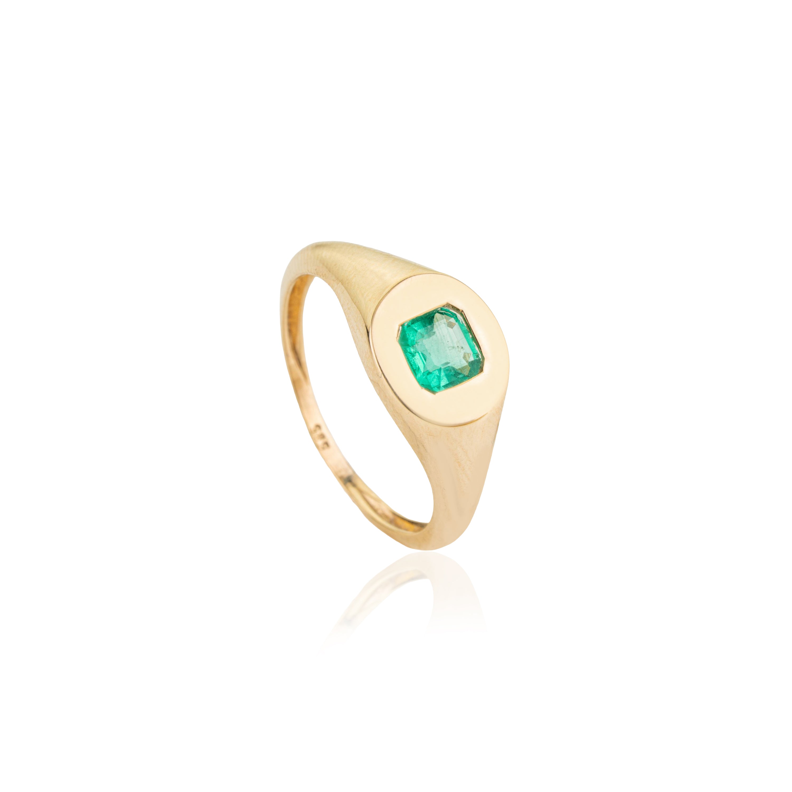 Natural Emerald Signet Ring