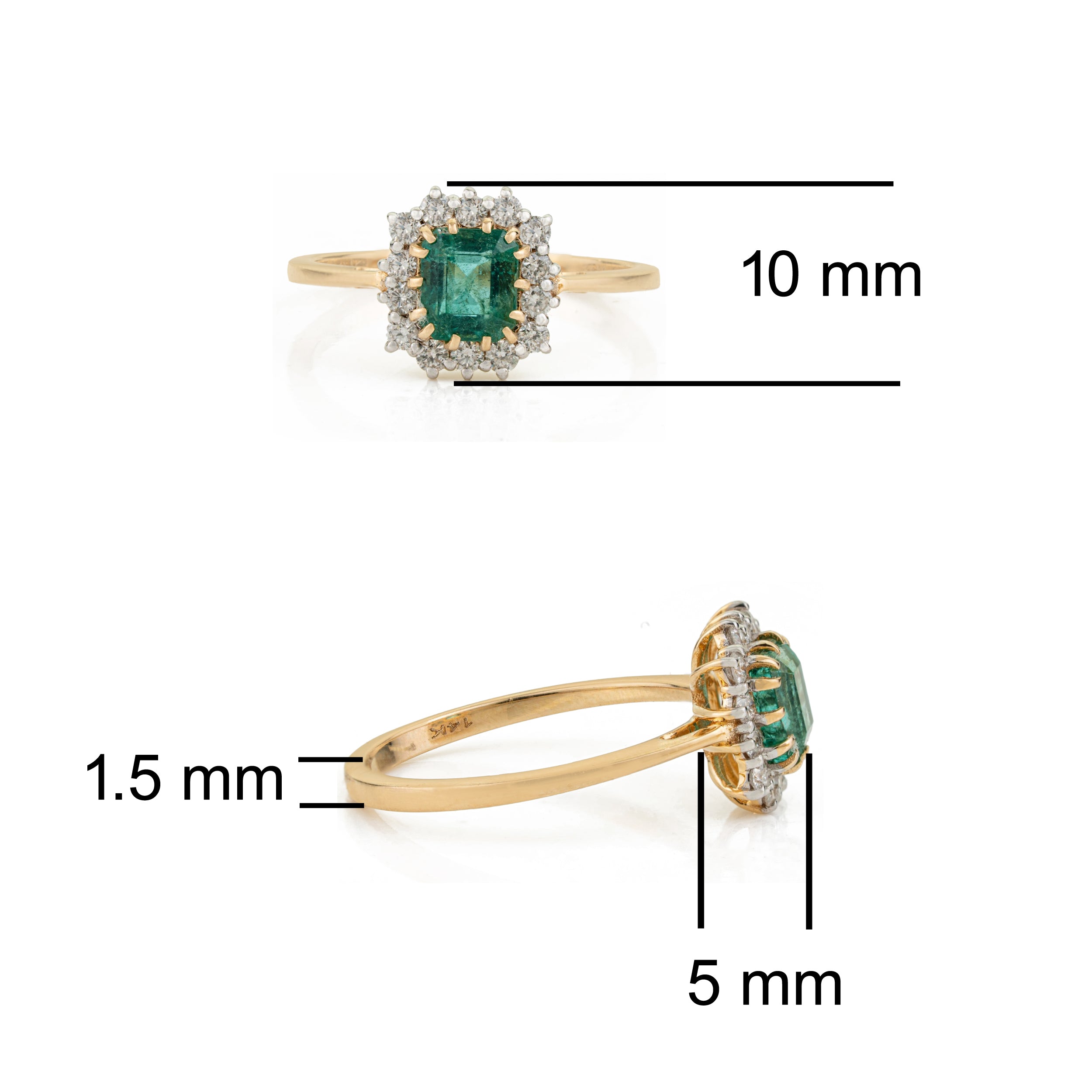 Octagon Emerald Diamond Ring