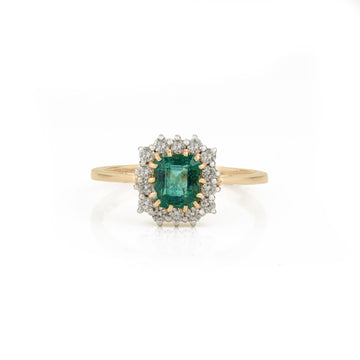 Octagon Emerald Diamond Ring