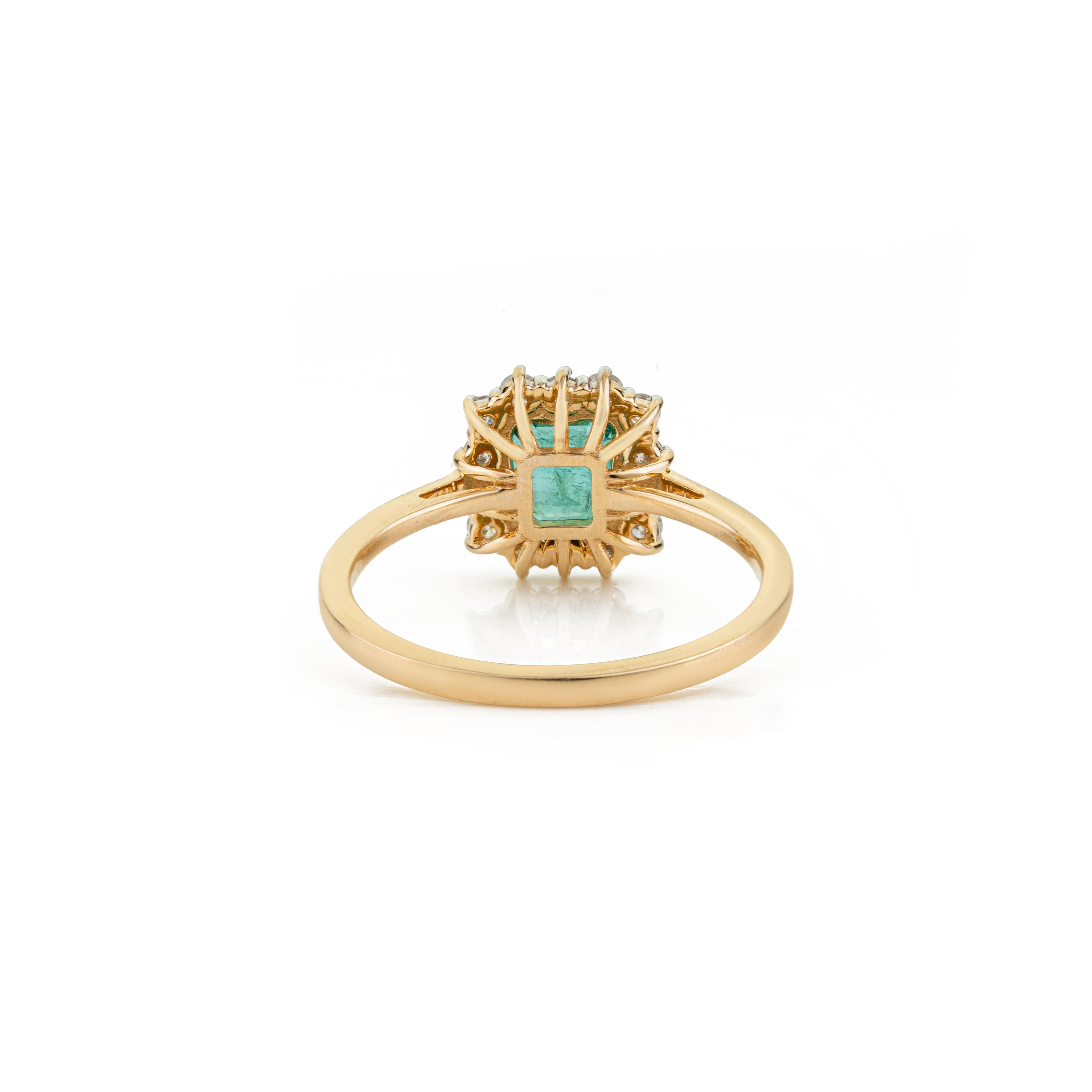 Octagon Emerald Diamond Ring