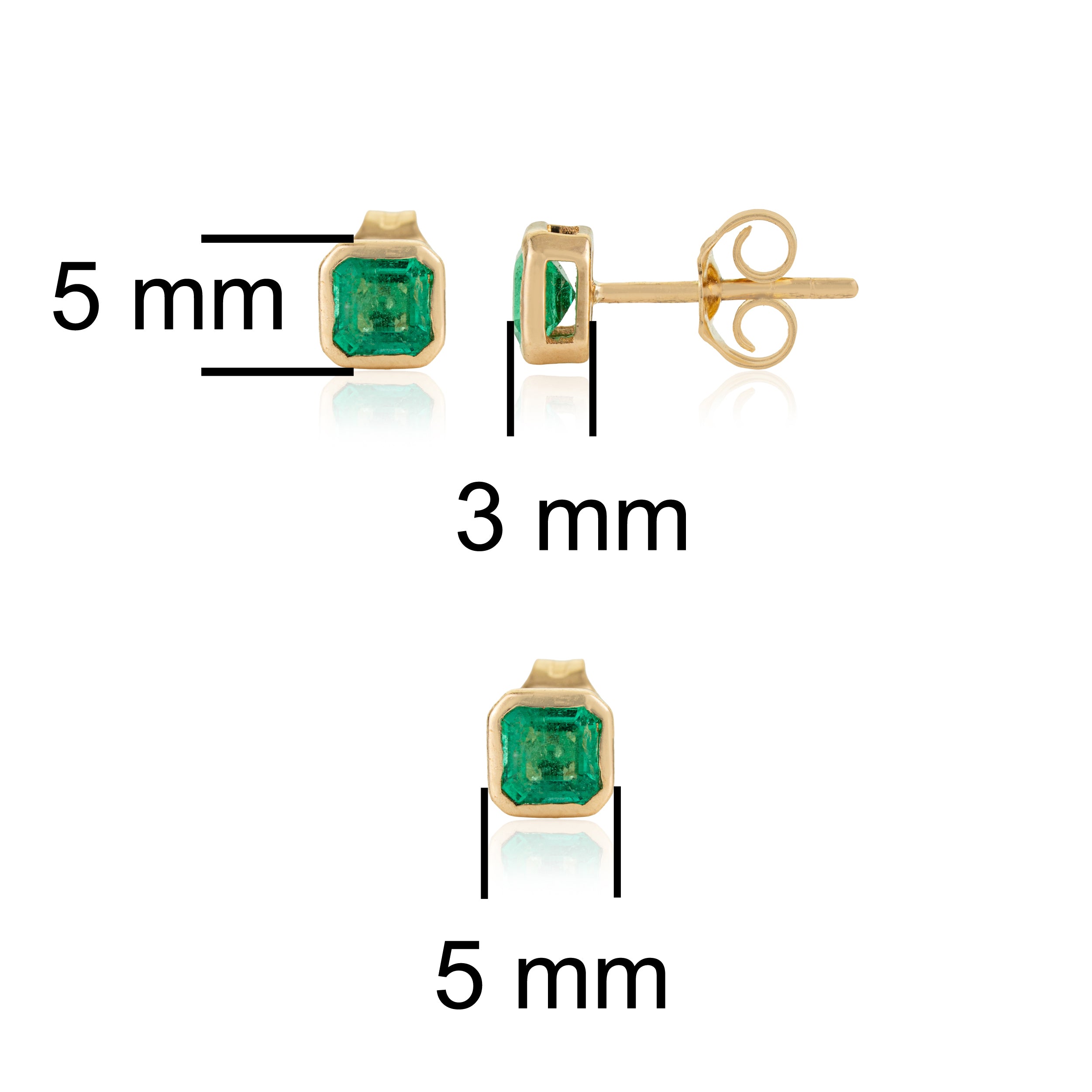 Natural Emerald Stud Earring