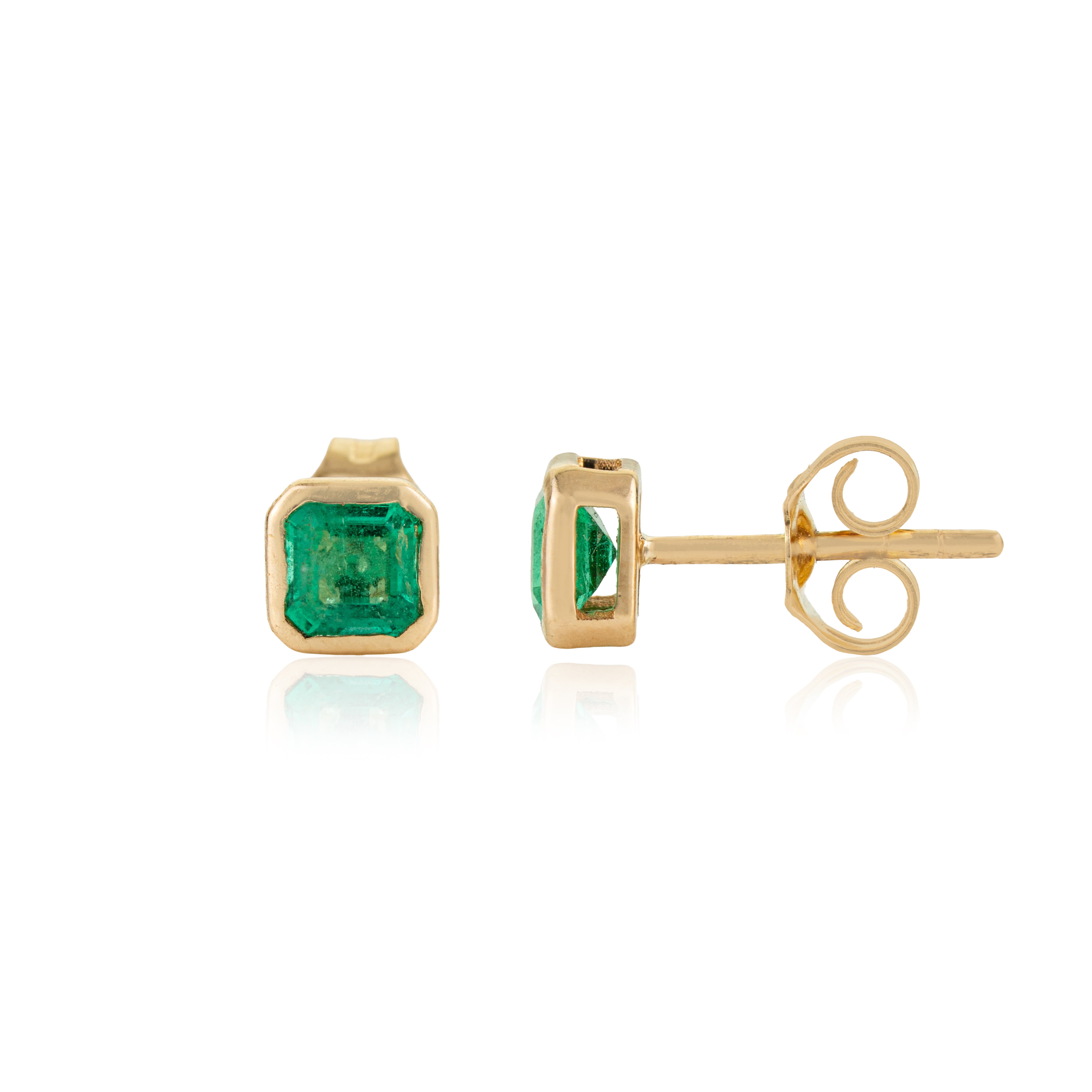 Natural Emerald Stud Earring