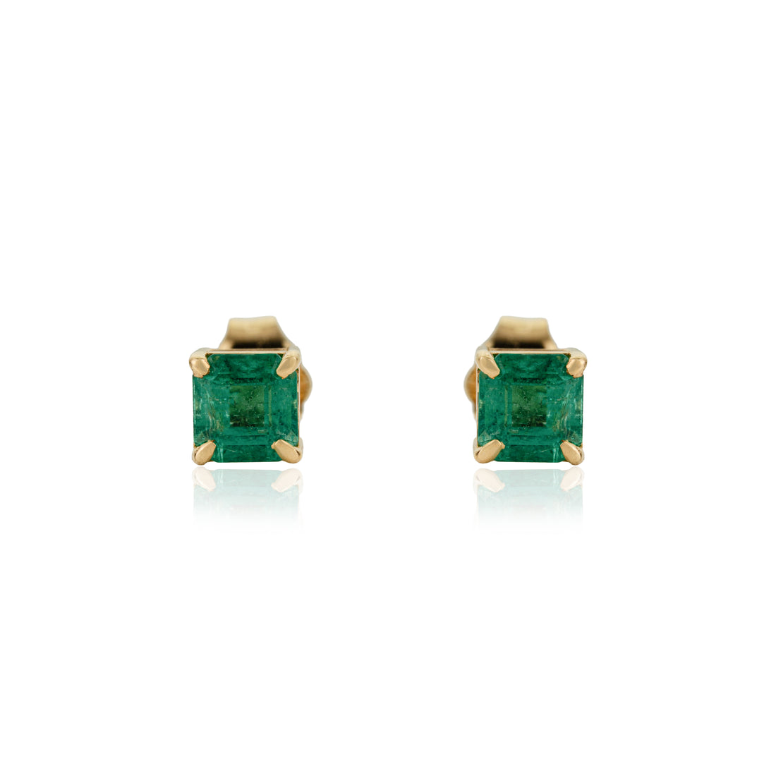 Natural Emerald Stud Earring