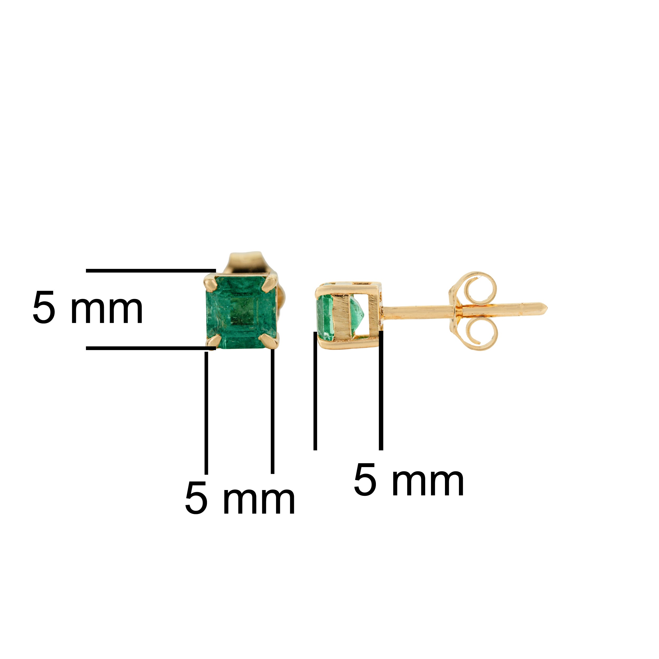 Natural Emerald Stud Earring