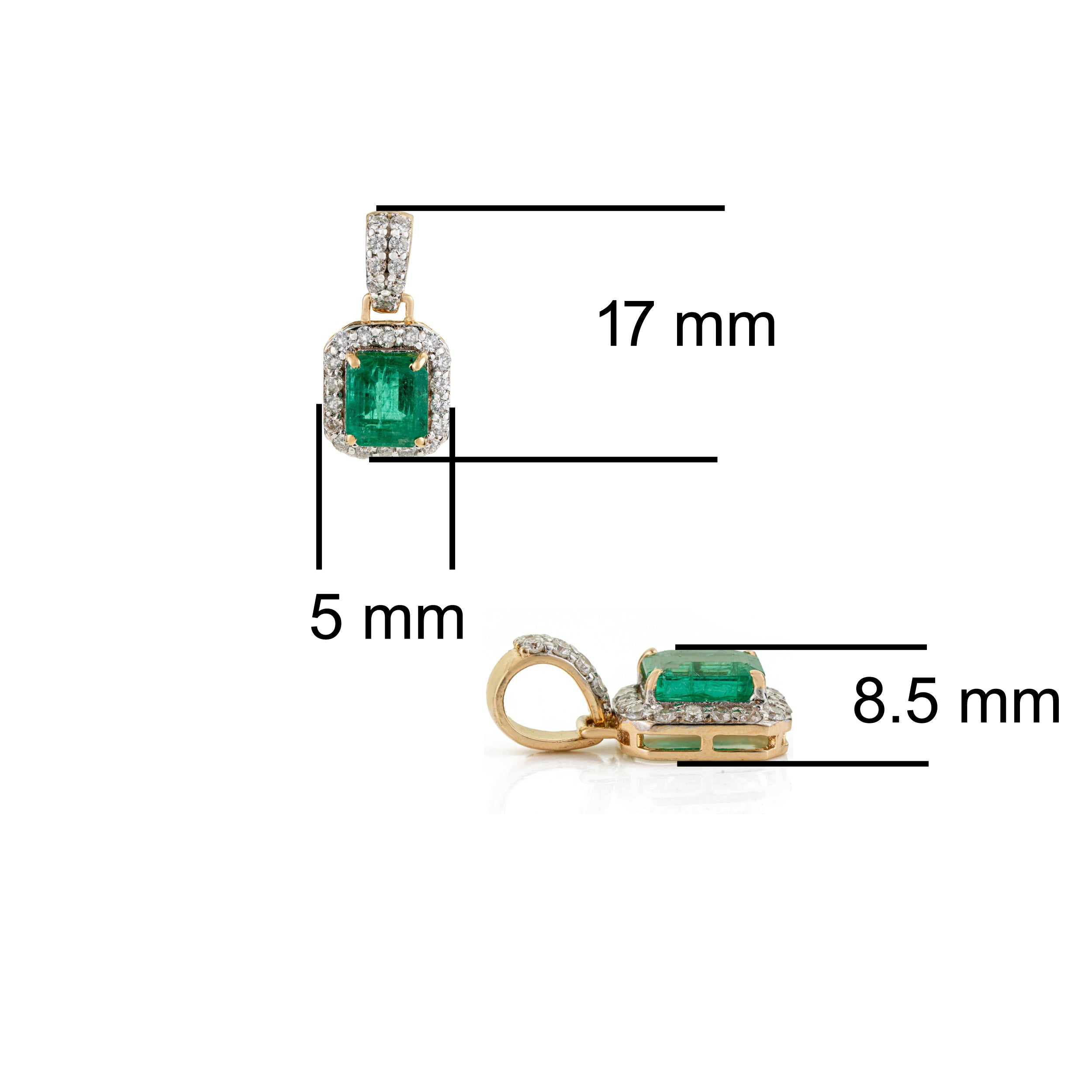 Emerald Damond Pendant Necklace