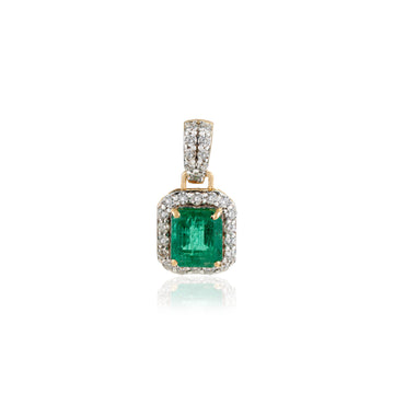 Emerald Damond Pendant Necklace
