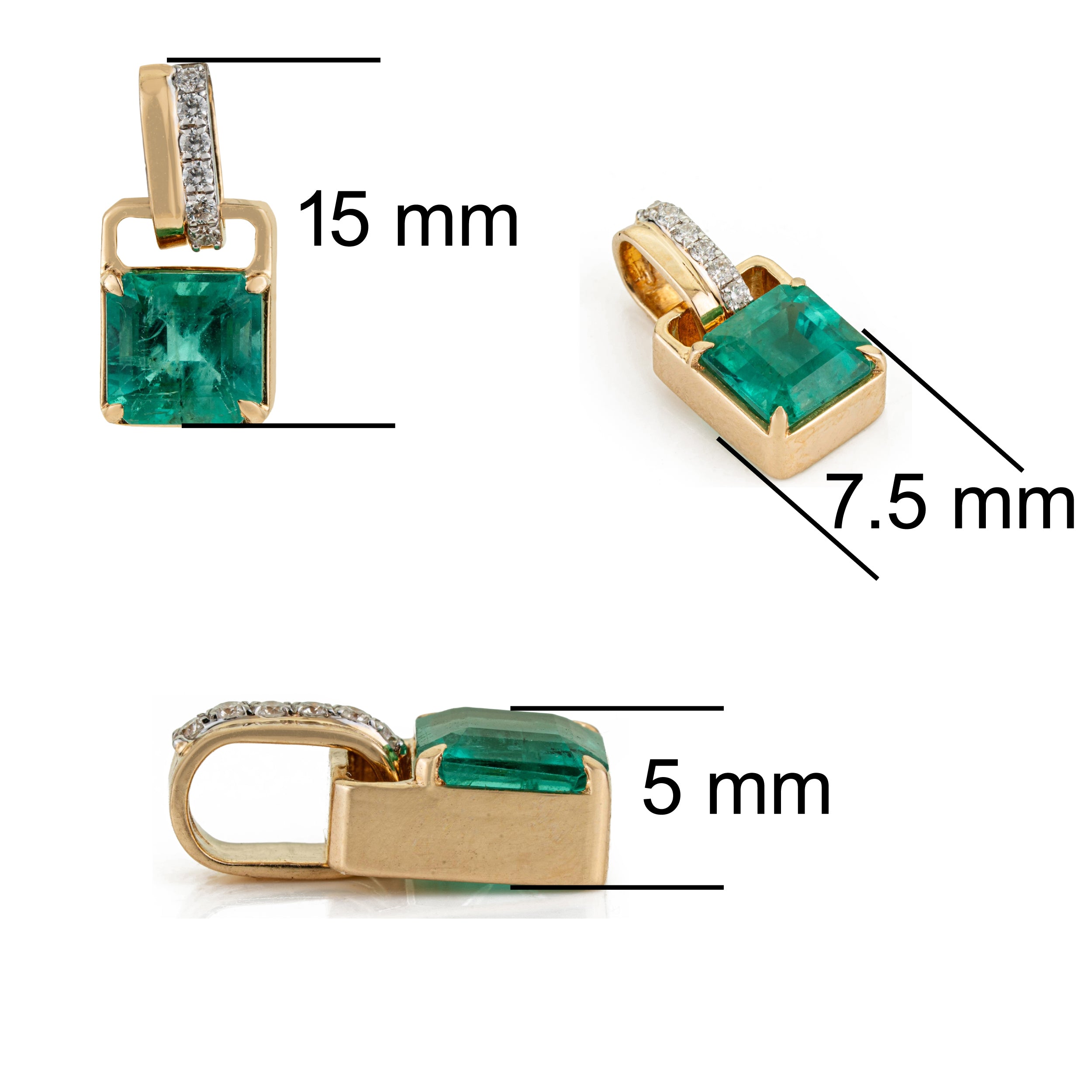 Emerald Diamond Pendant Necklace