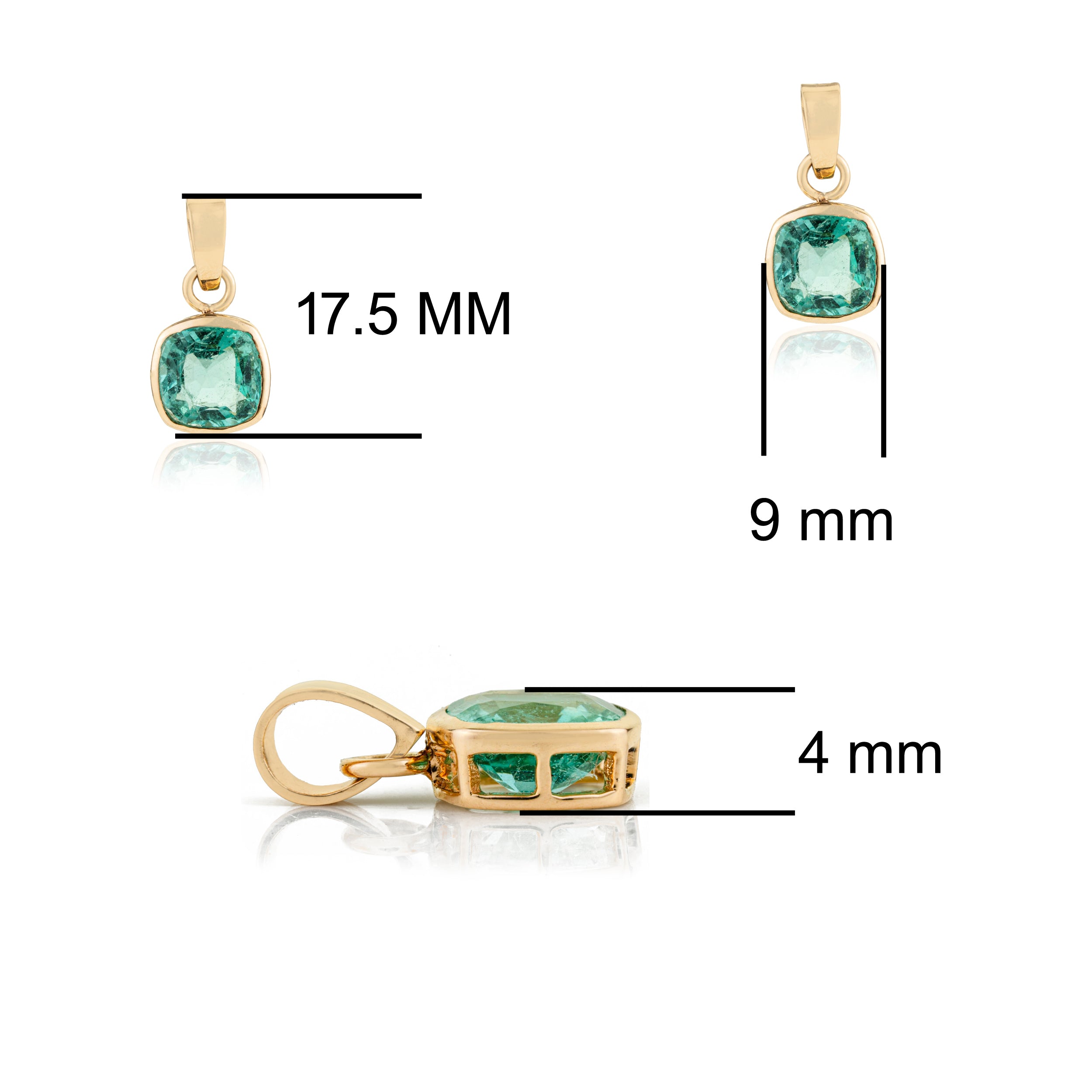 Cushion Cut Emerald Pendnat