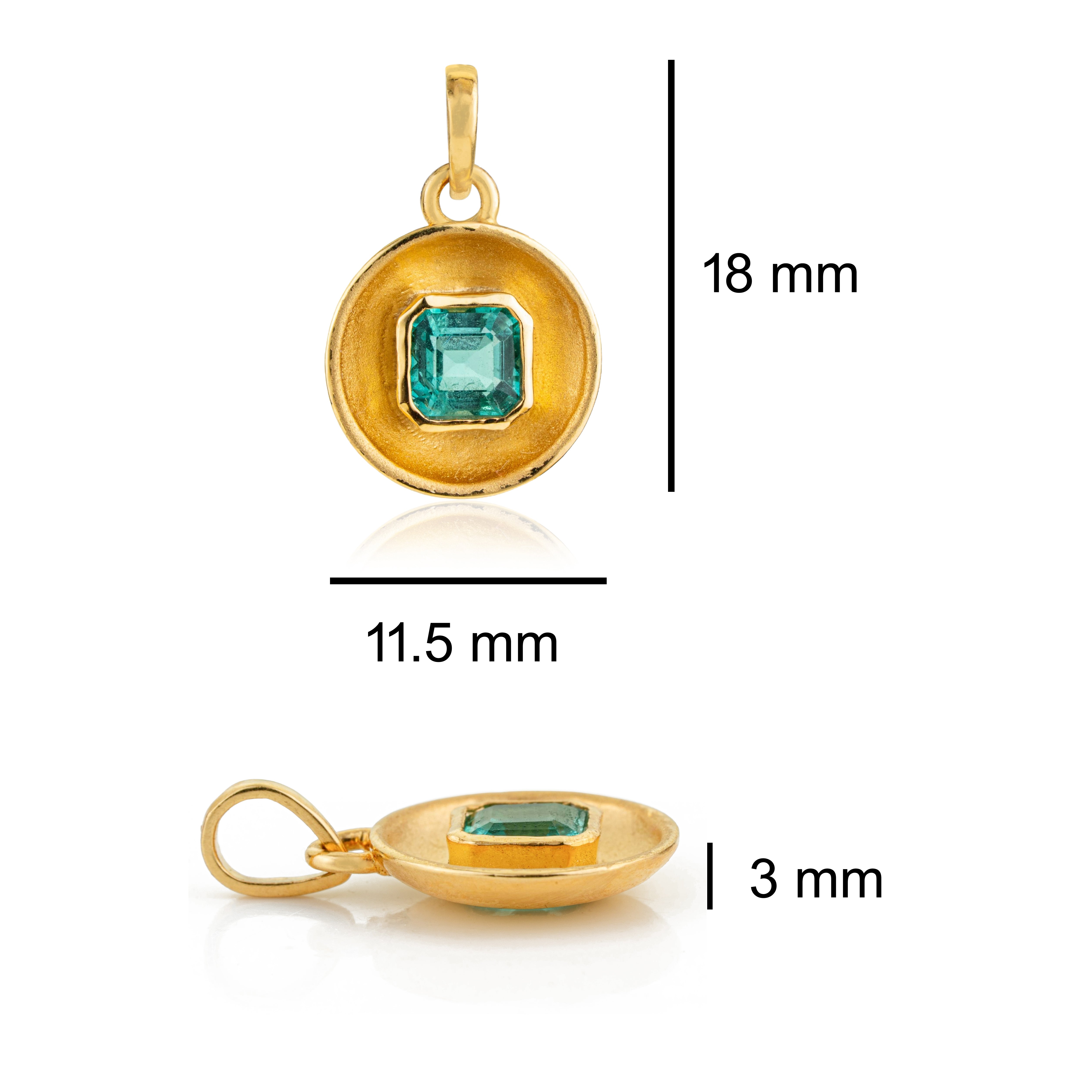 Natural Emerald Pendant Necklace