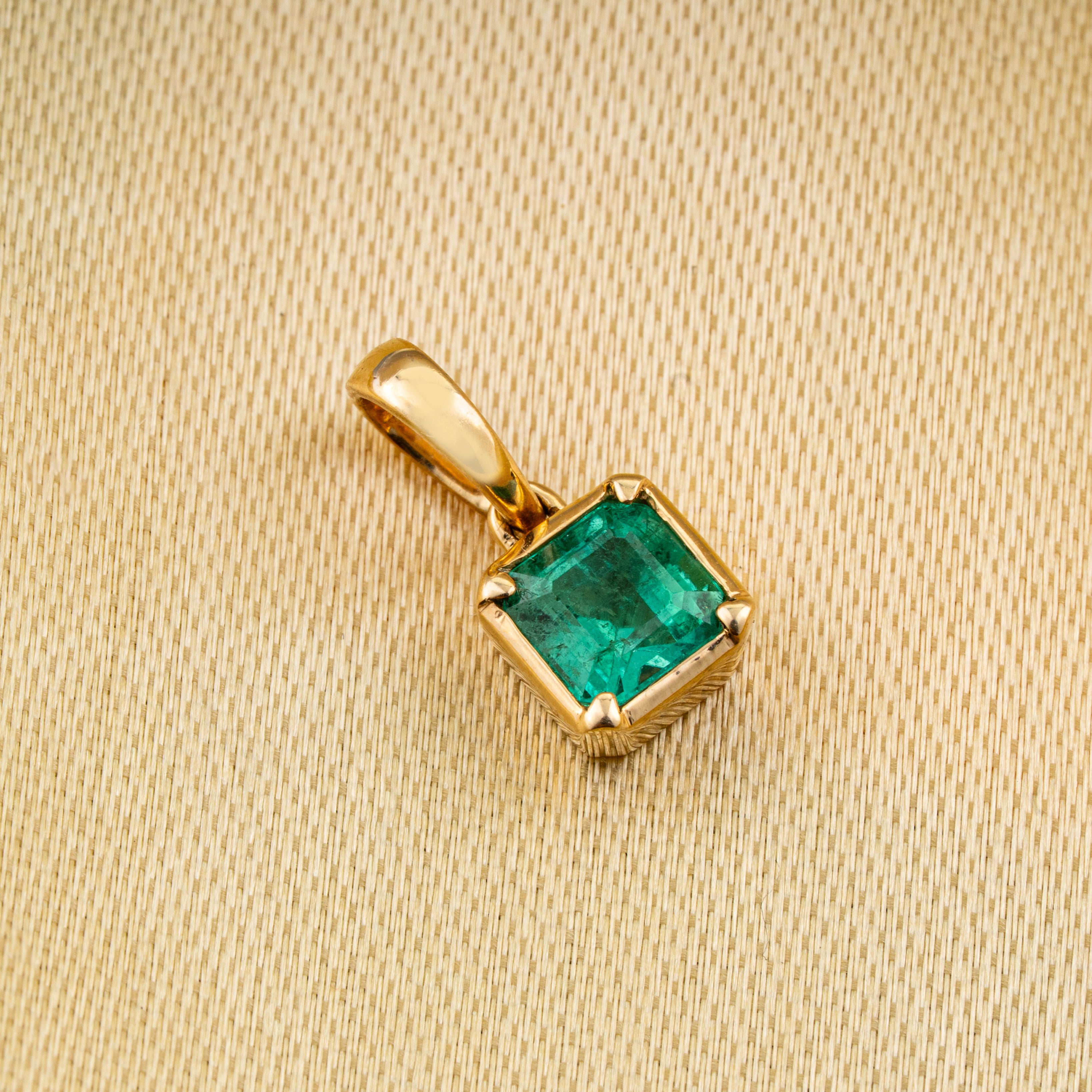 Emerald Pendant Necklace Charm