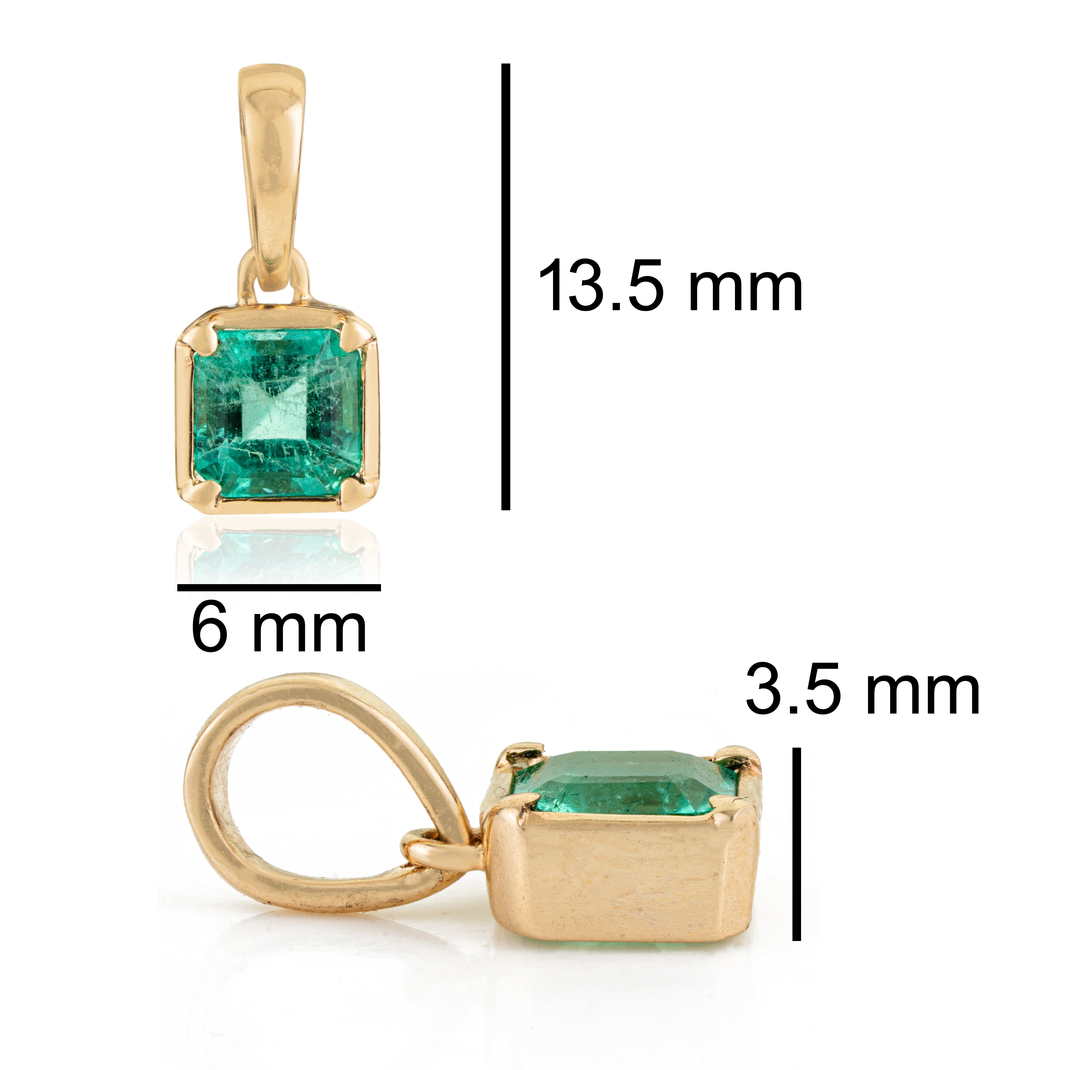 Emerald Pendant Necklace Charm
