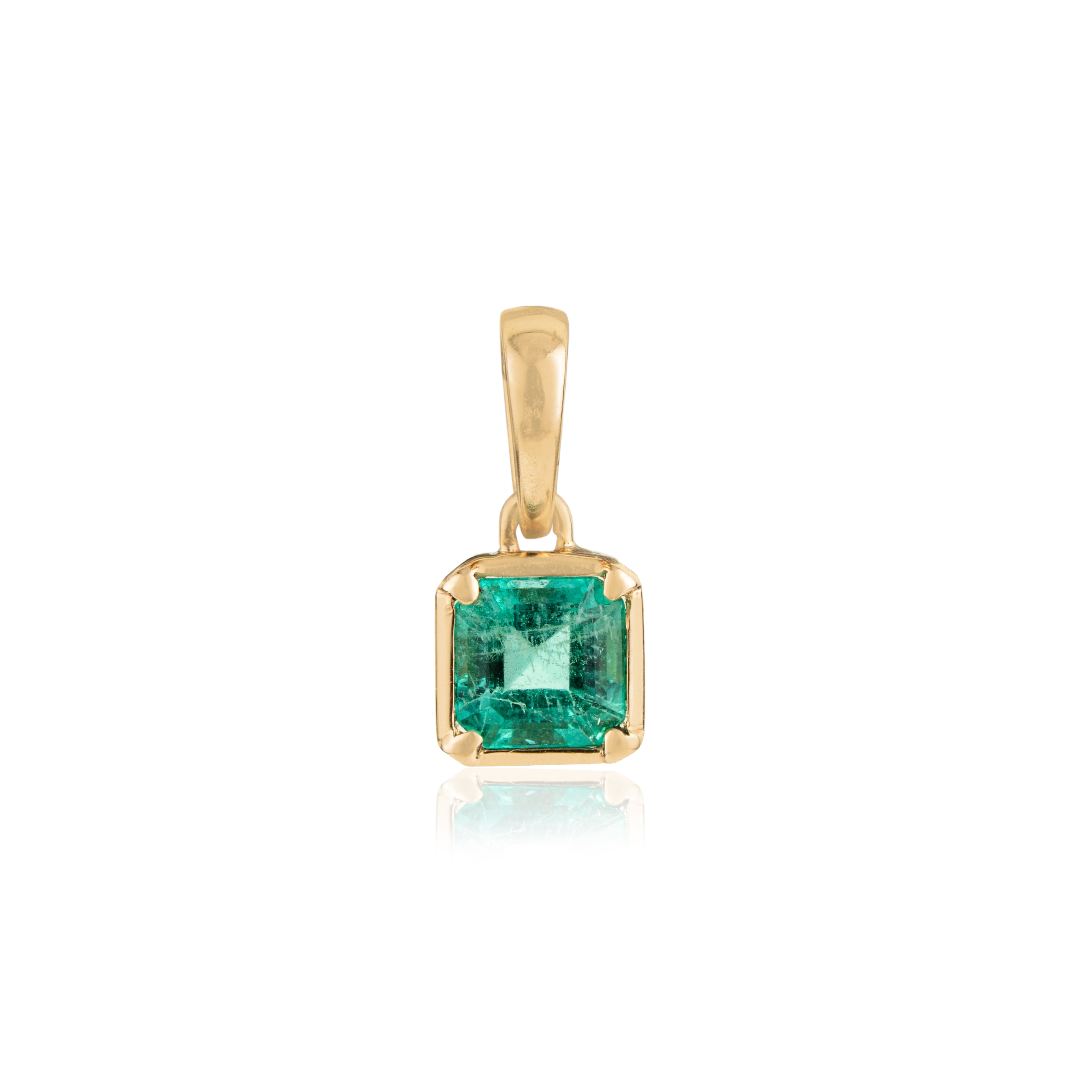 Emerald Pendant Necklace Charm