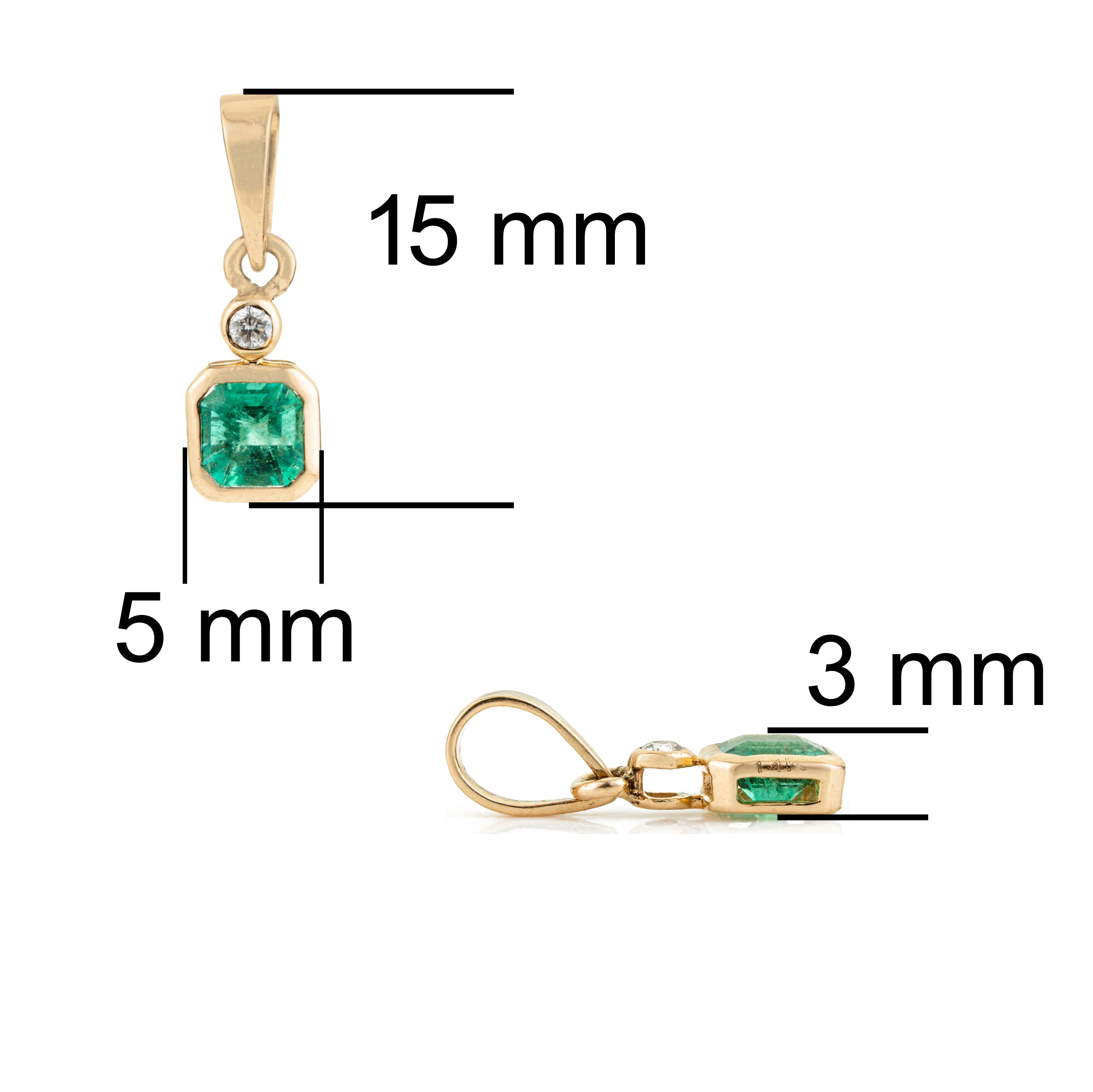 Emerald Diamond Pendant Necklace