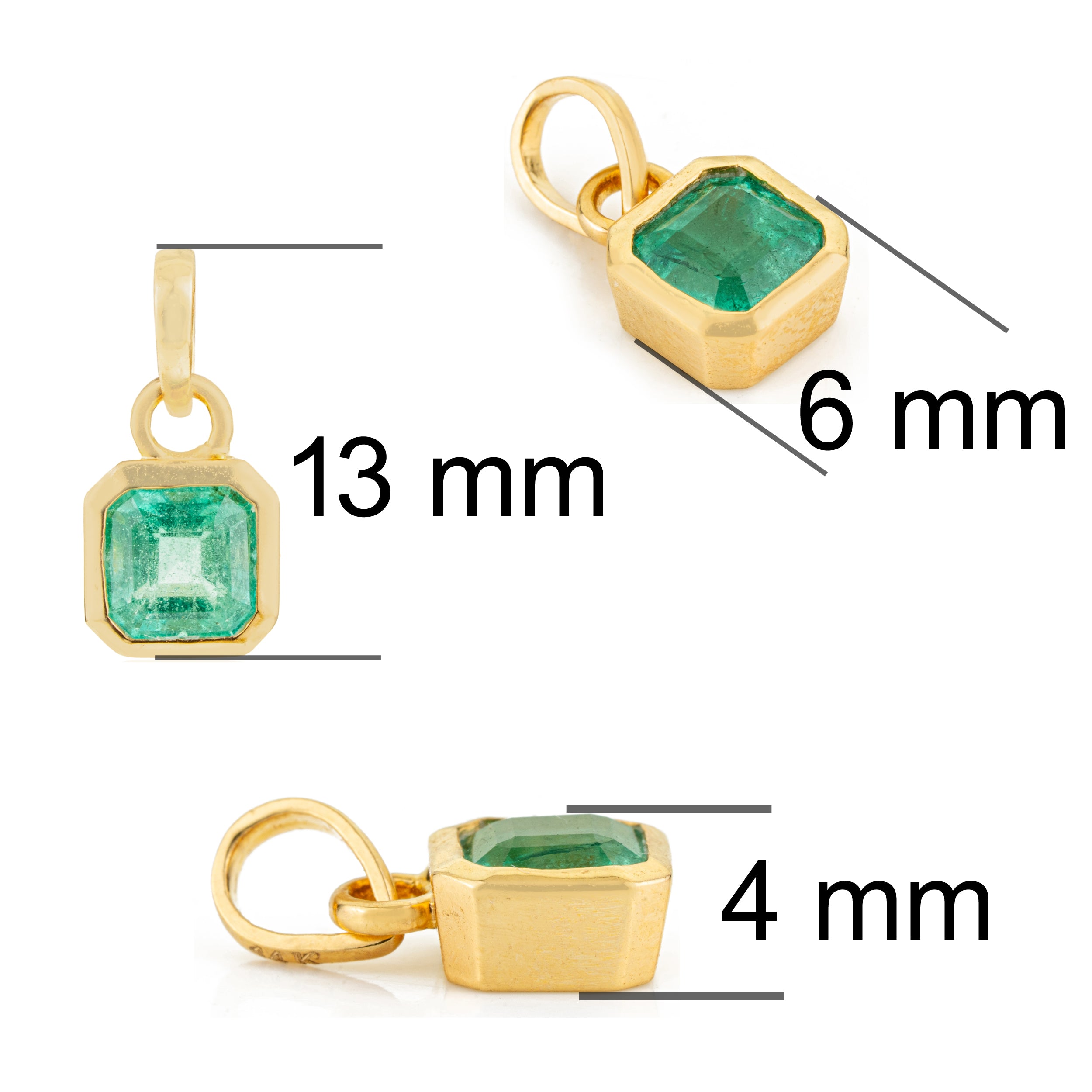 Emerald Bezel Set Pendant