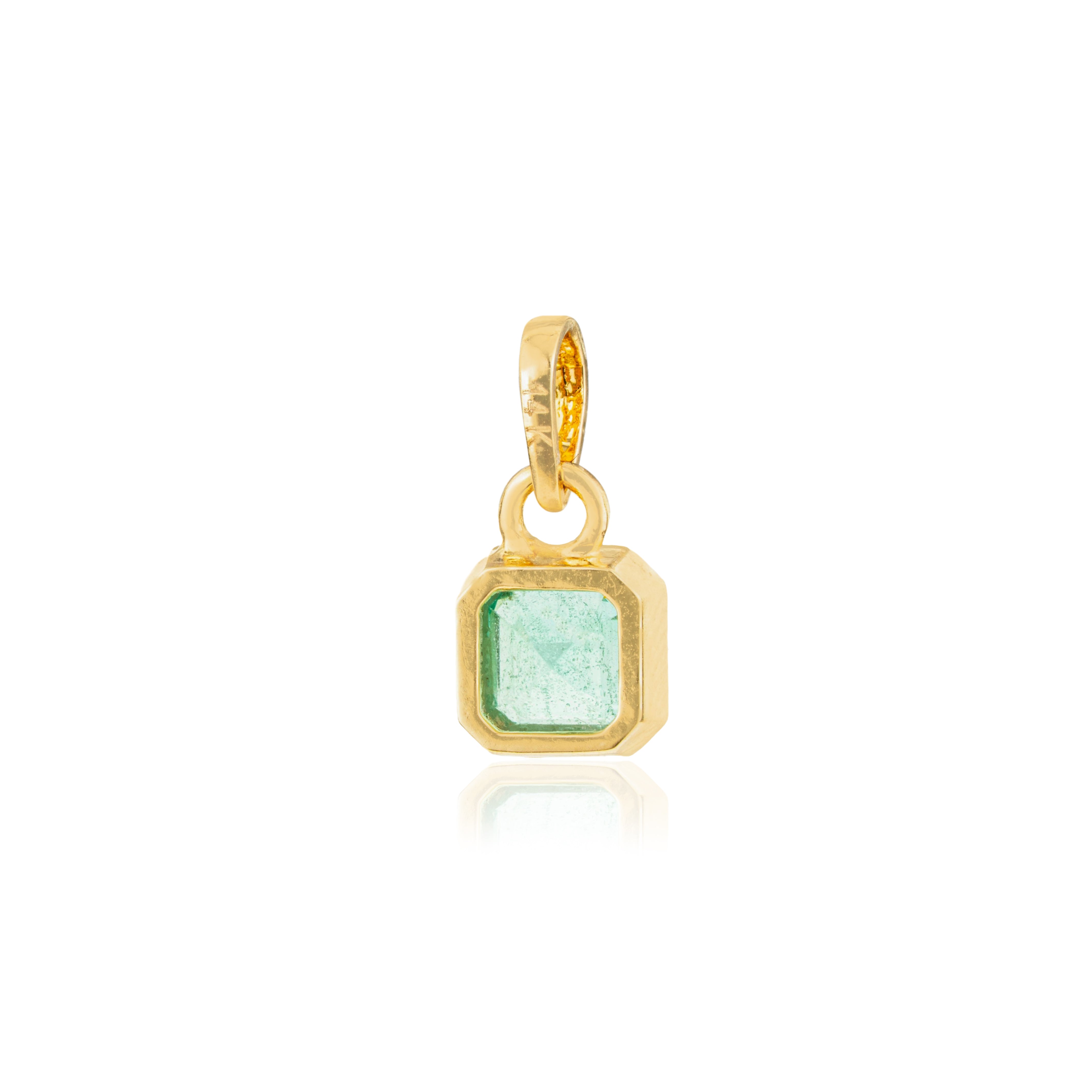 Emerald Bezel Set Pendant