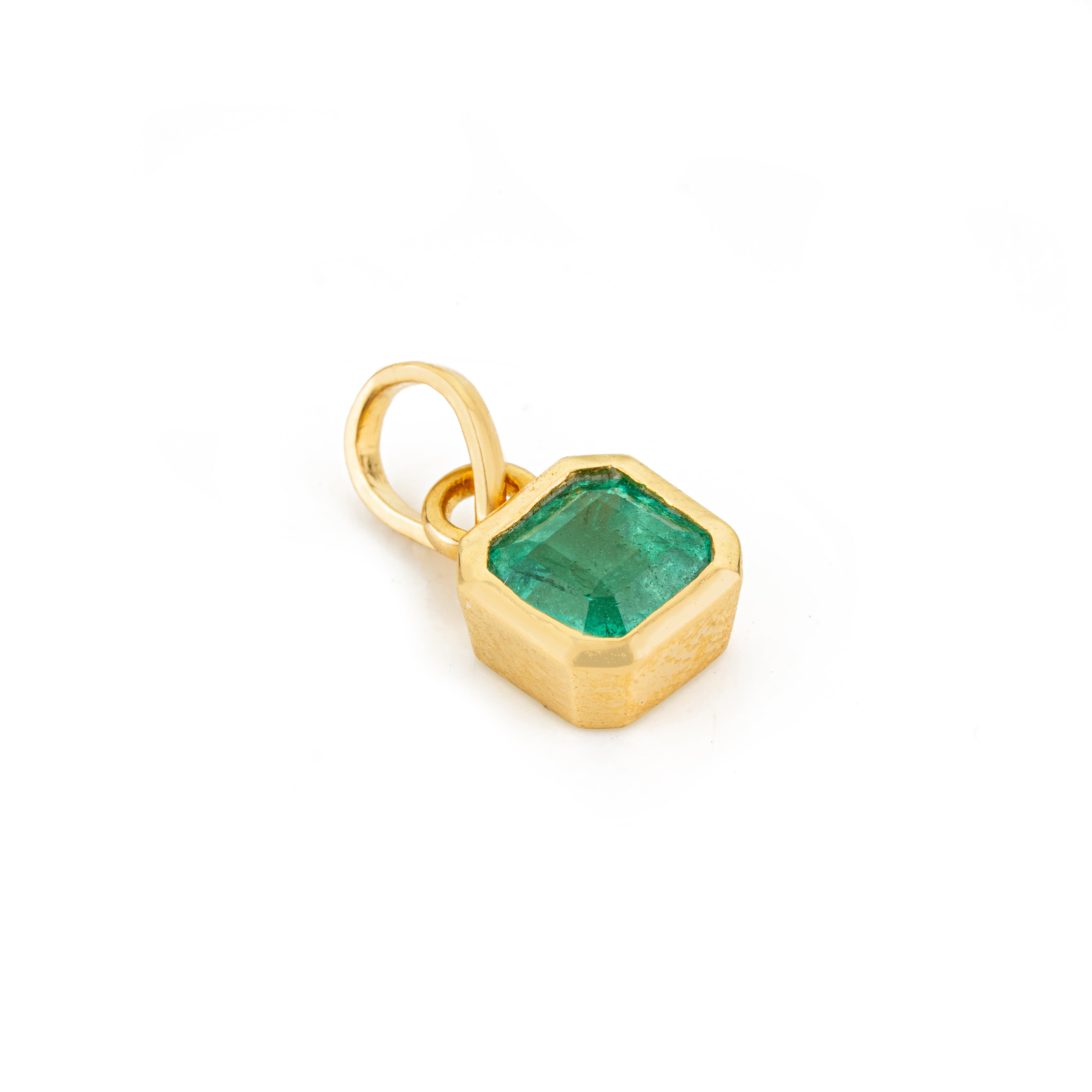 Emerald Bezel Set Pendant