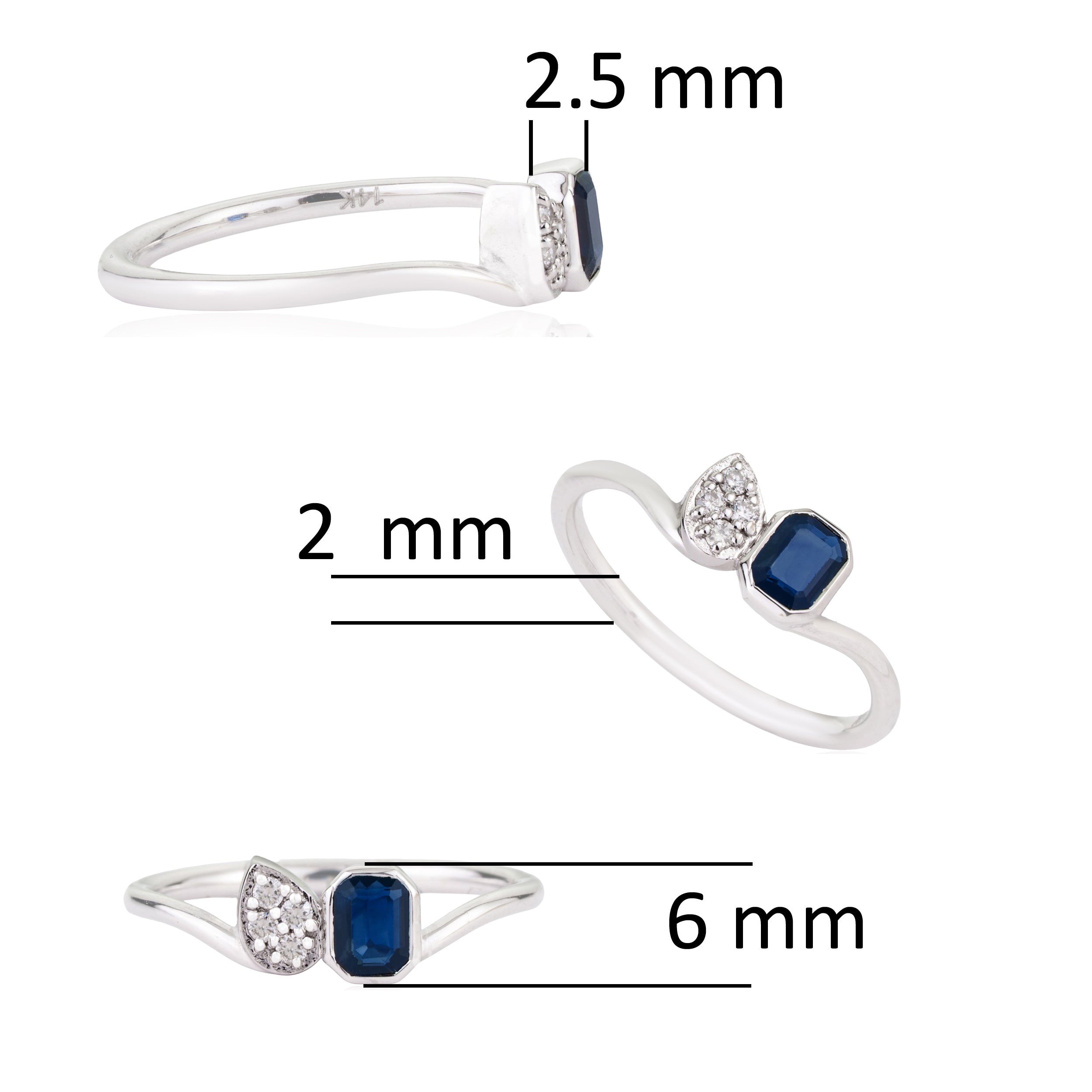 Blue Sapphire Diamond Ring