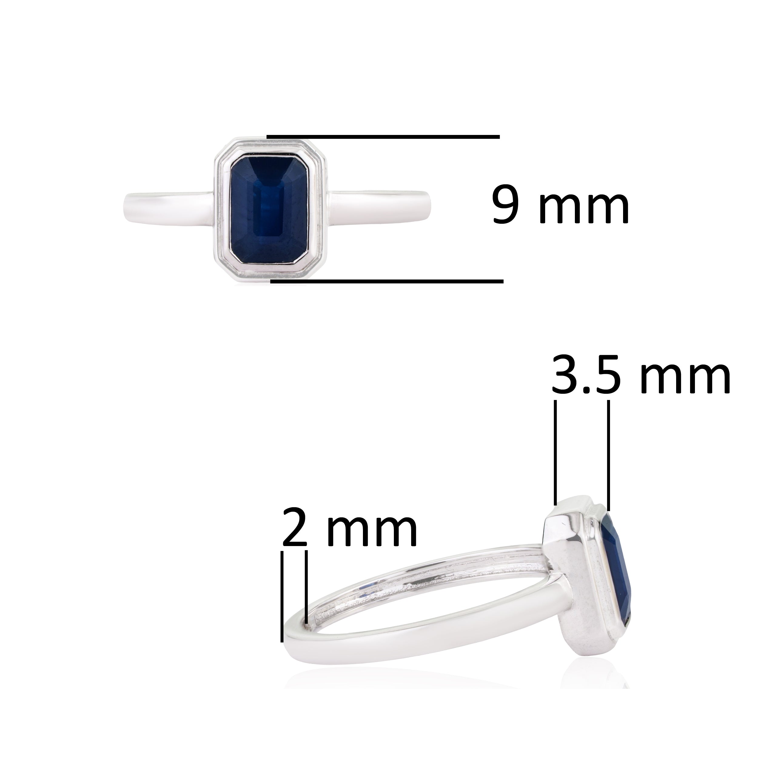 Blue Sapphire Bezel Set Ring