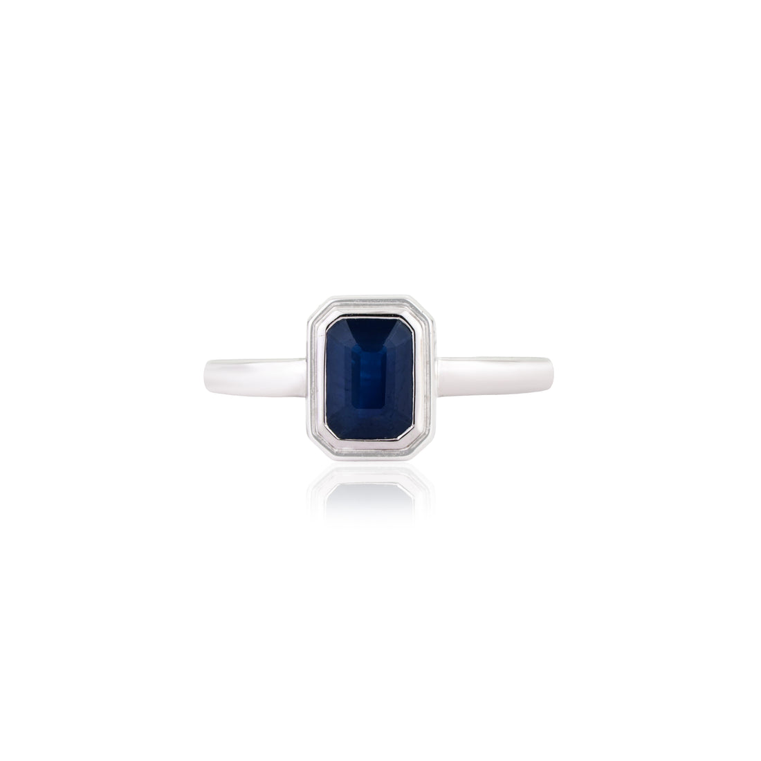 Blue Sapphire Bezel Set Ring