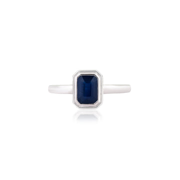 Blue Sapphire Bezel Set Ring
