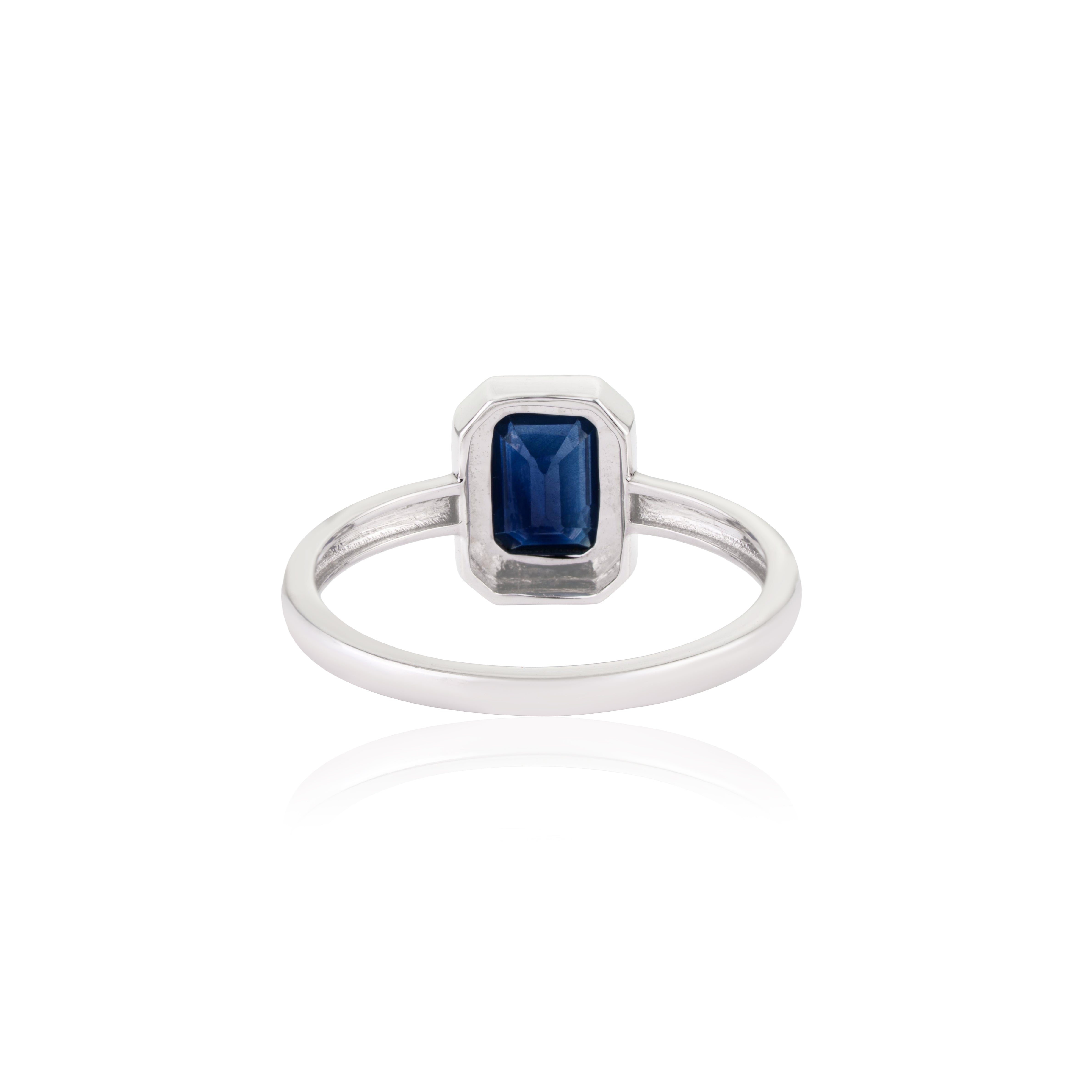 Blue Sapphire Bezel Set Ring