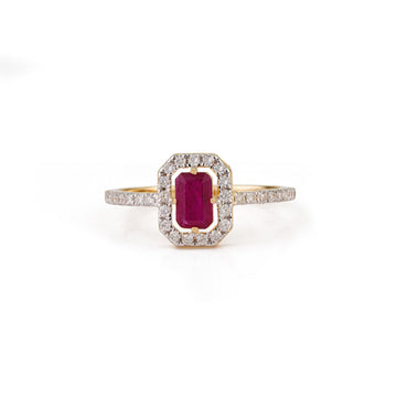 Ruby & Diamond Halo Ring