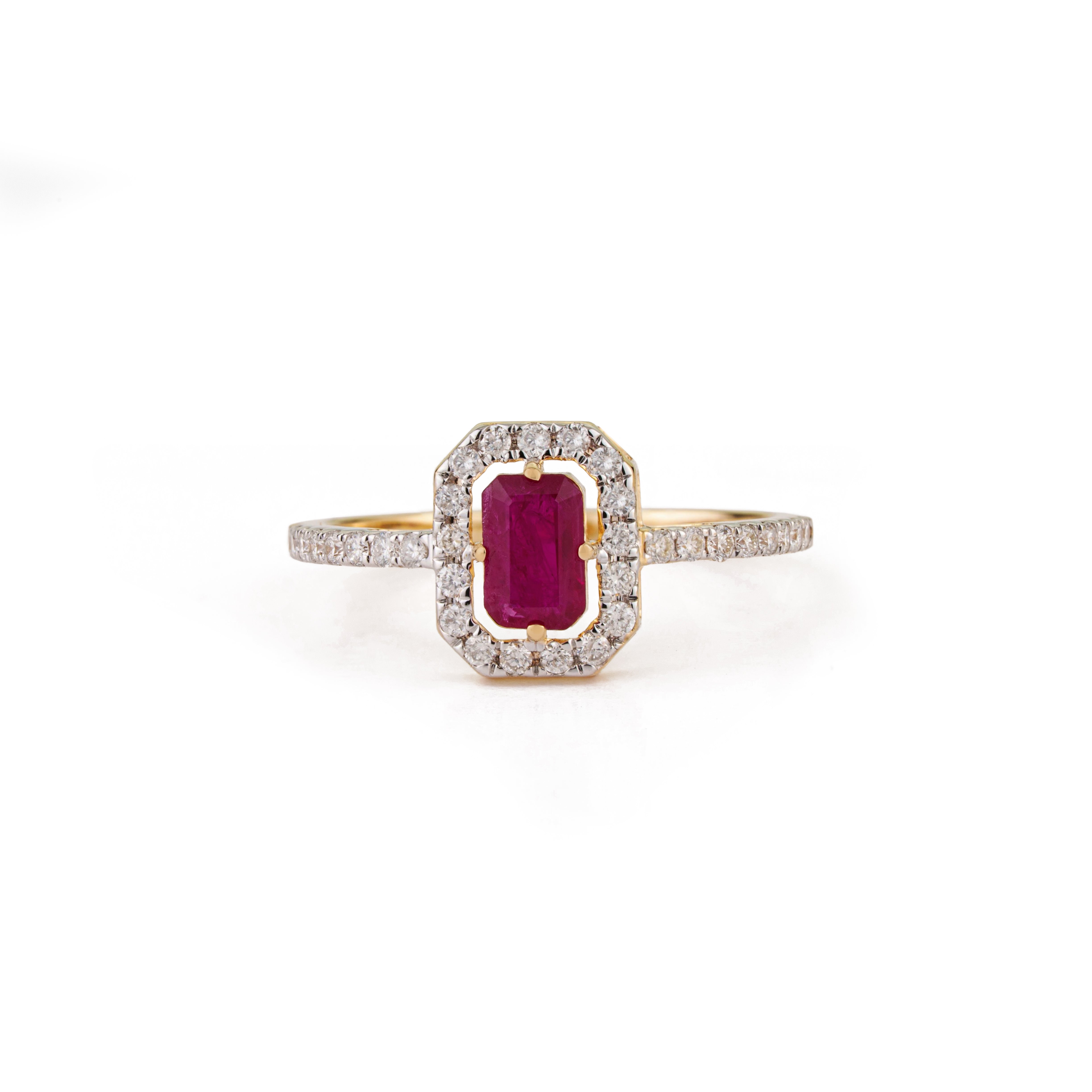 Ruby & Diamond Halo Ring