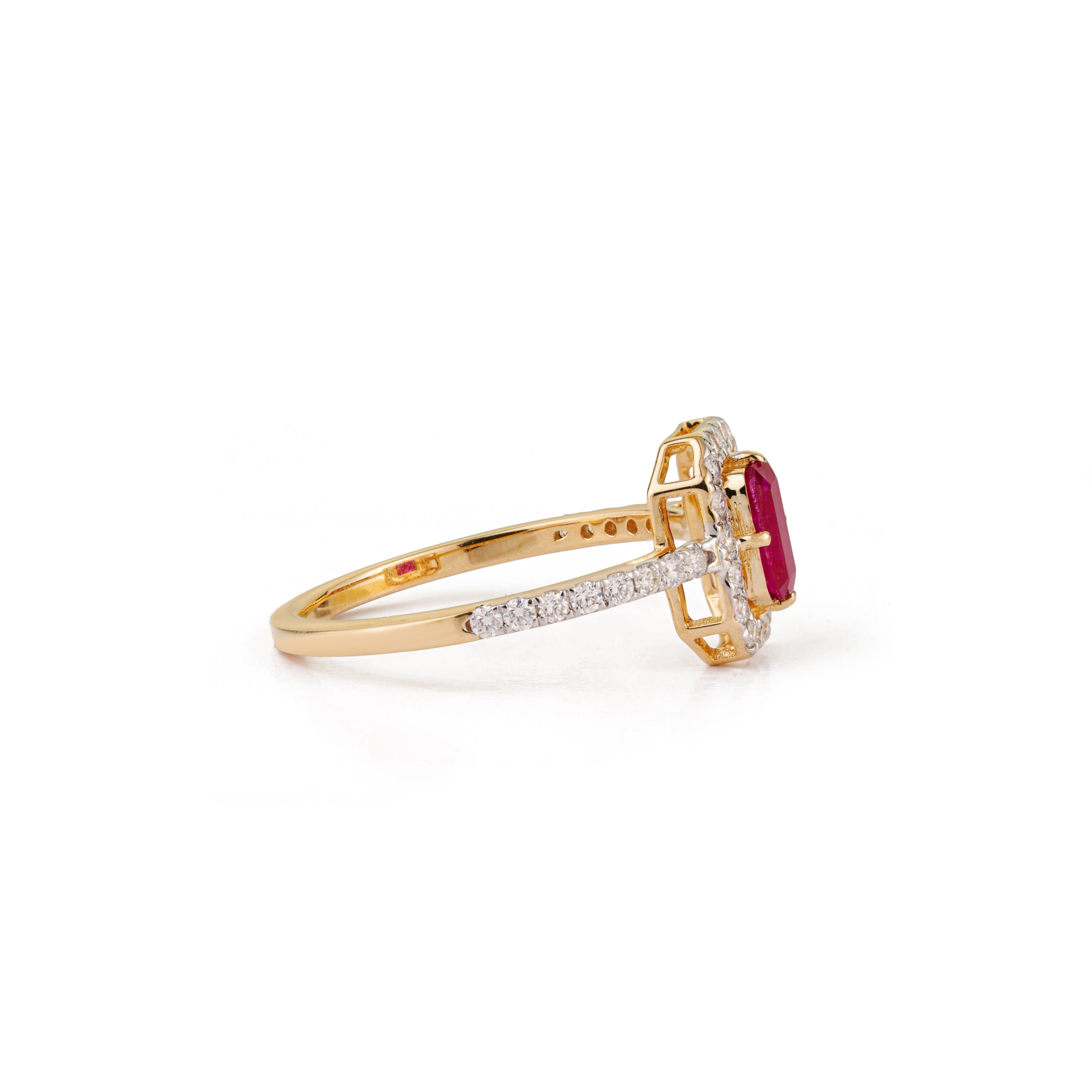 Ruby & Diamond Halo Ring