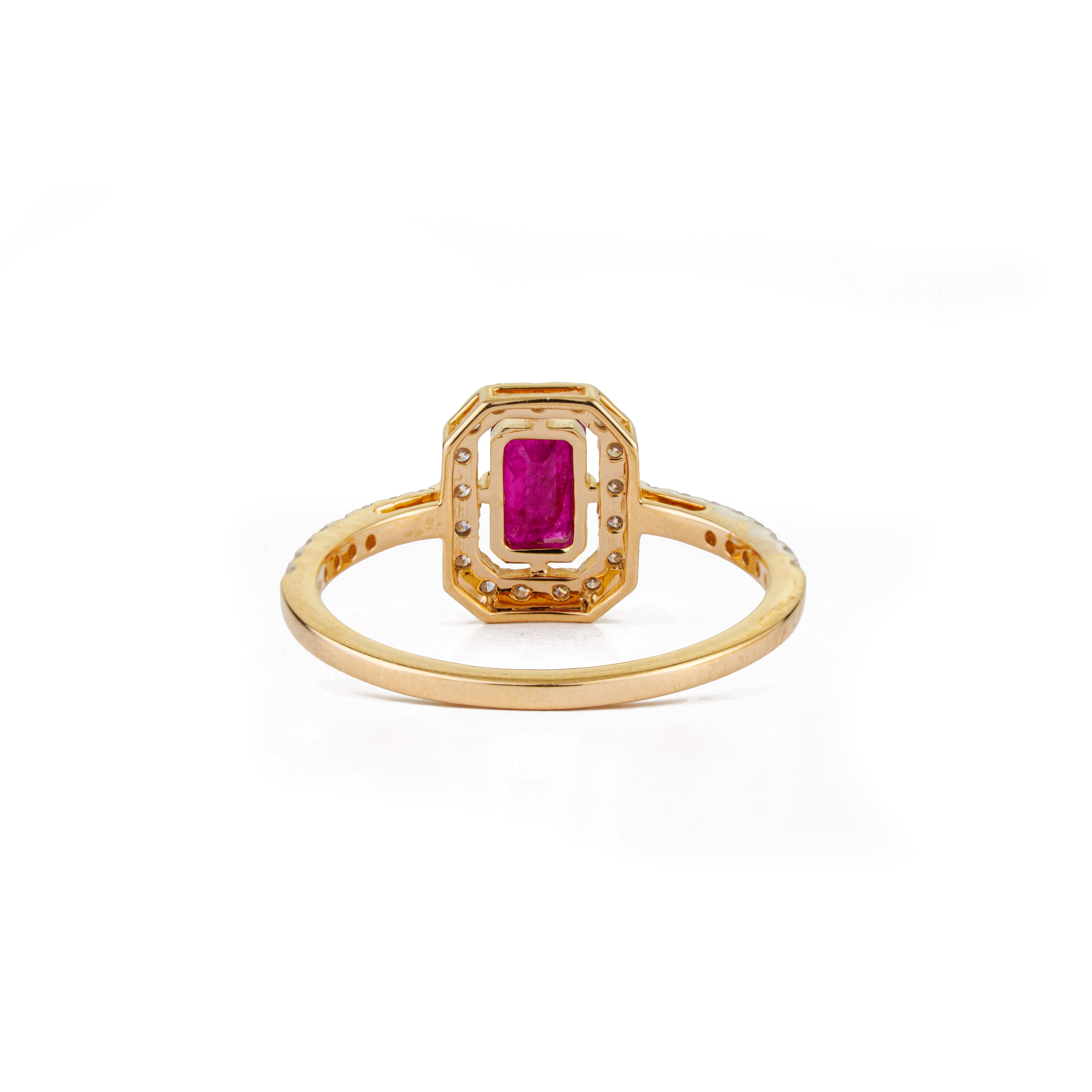 Ruby & Diamond Halo Ring
