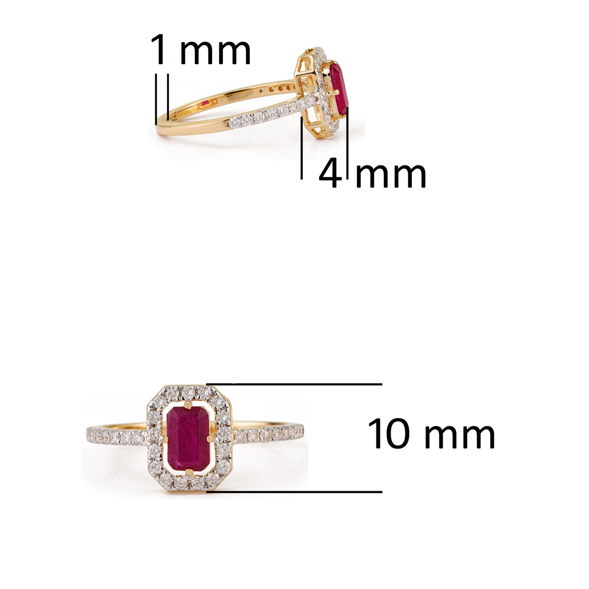 Ruby & Diamond Halo Ring