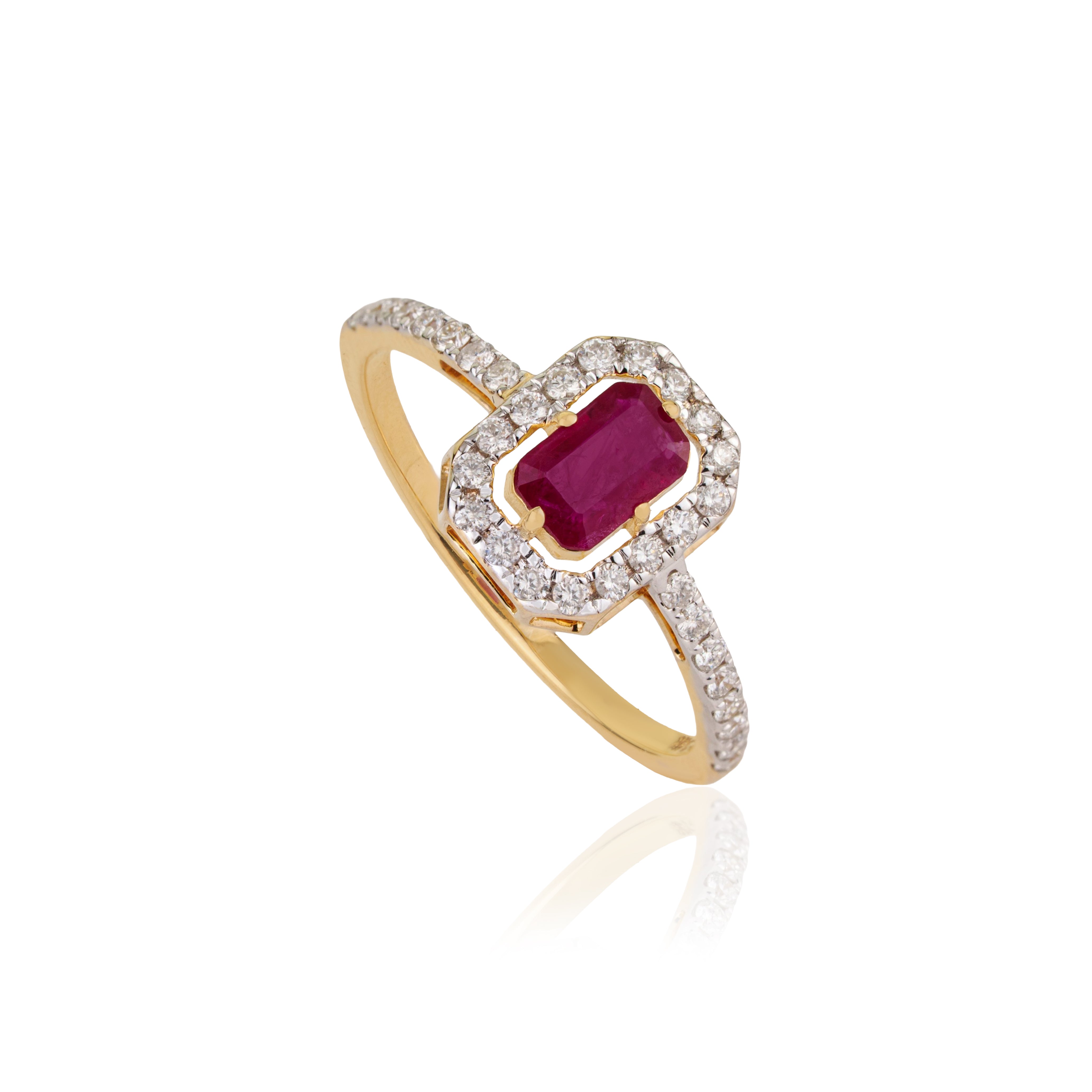 Ruby & Diamond Halo Ring