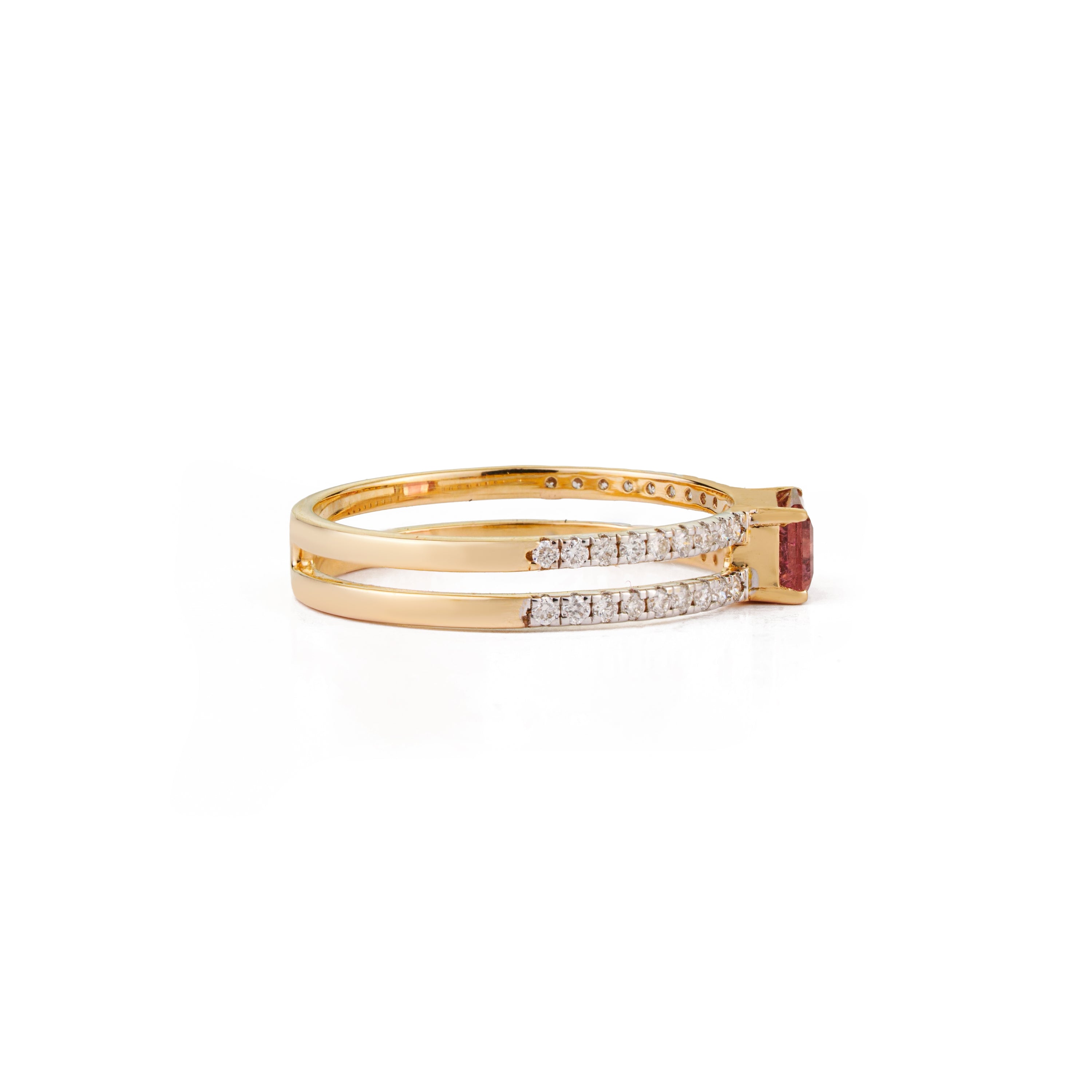 Watermelon Tourmaline Diamond Ring