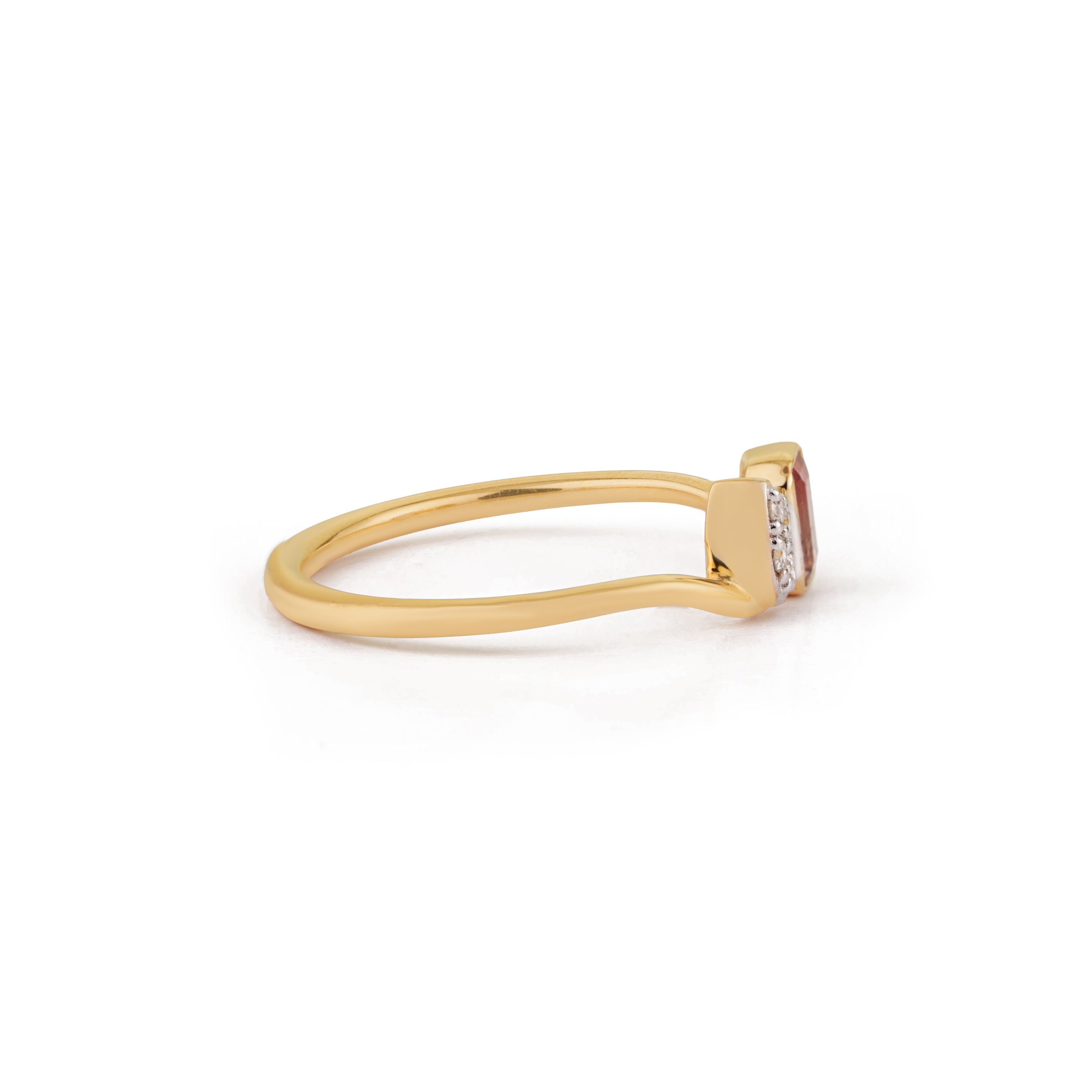 Watermelon Tourmaline Diamond Ring