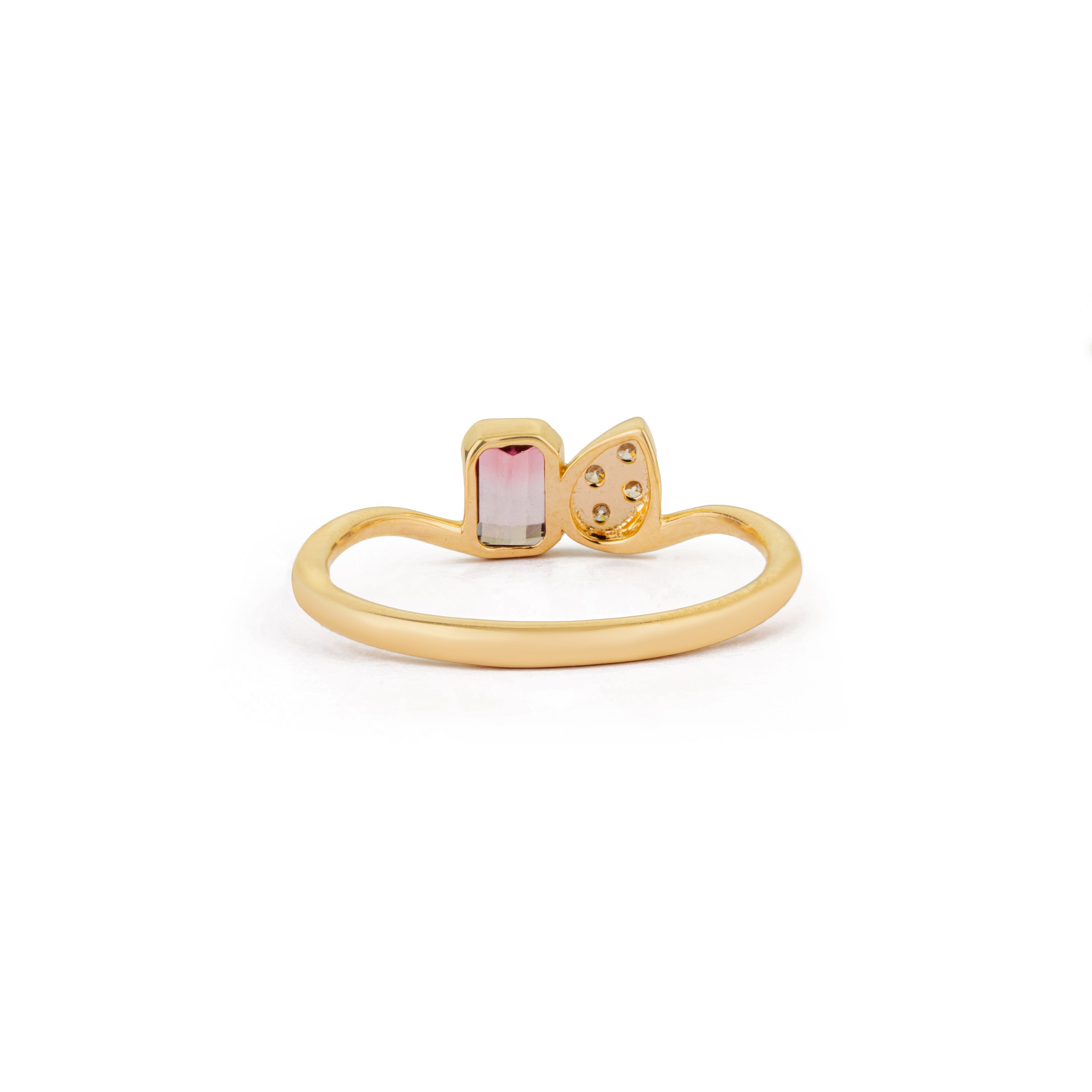 Watermelon Tourmaline Diamond Ring
