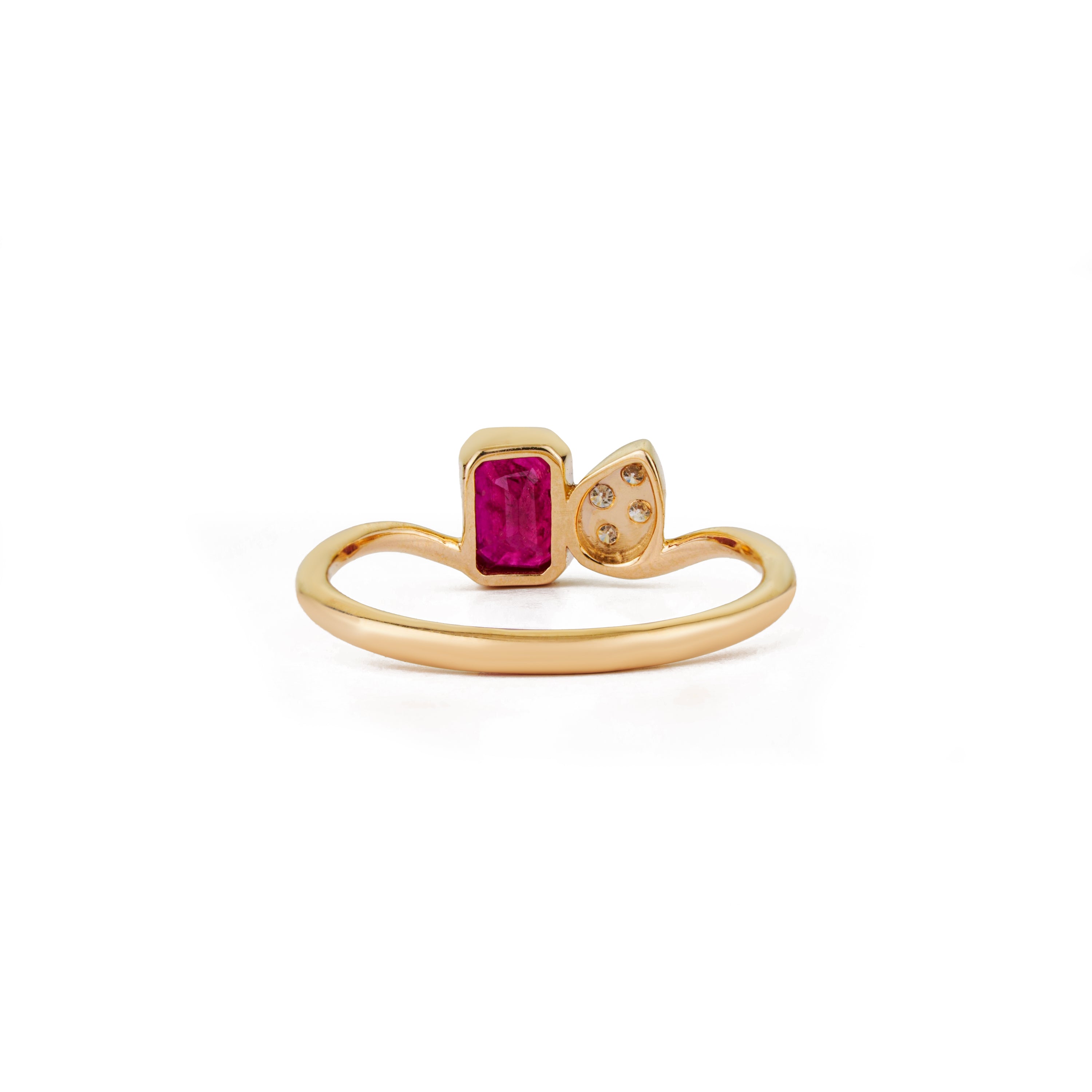 Emerald Cut Ruby Diamond Ring
