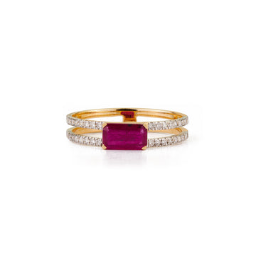 Ruby & Diamond Split Band Ring