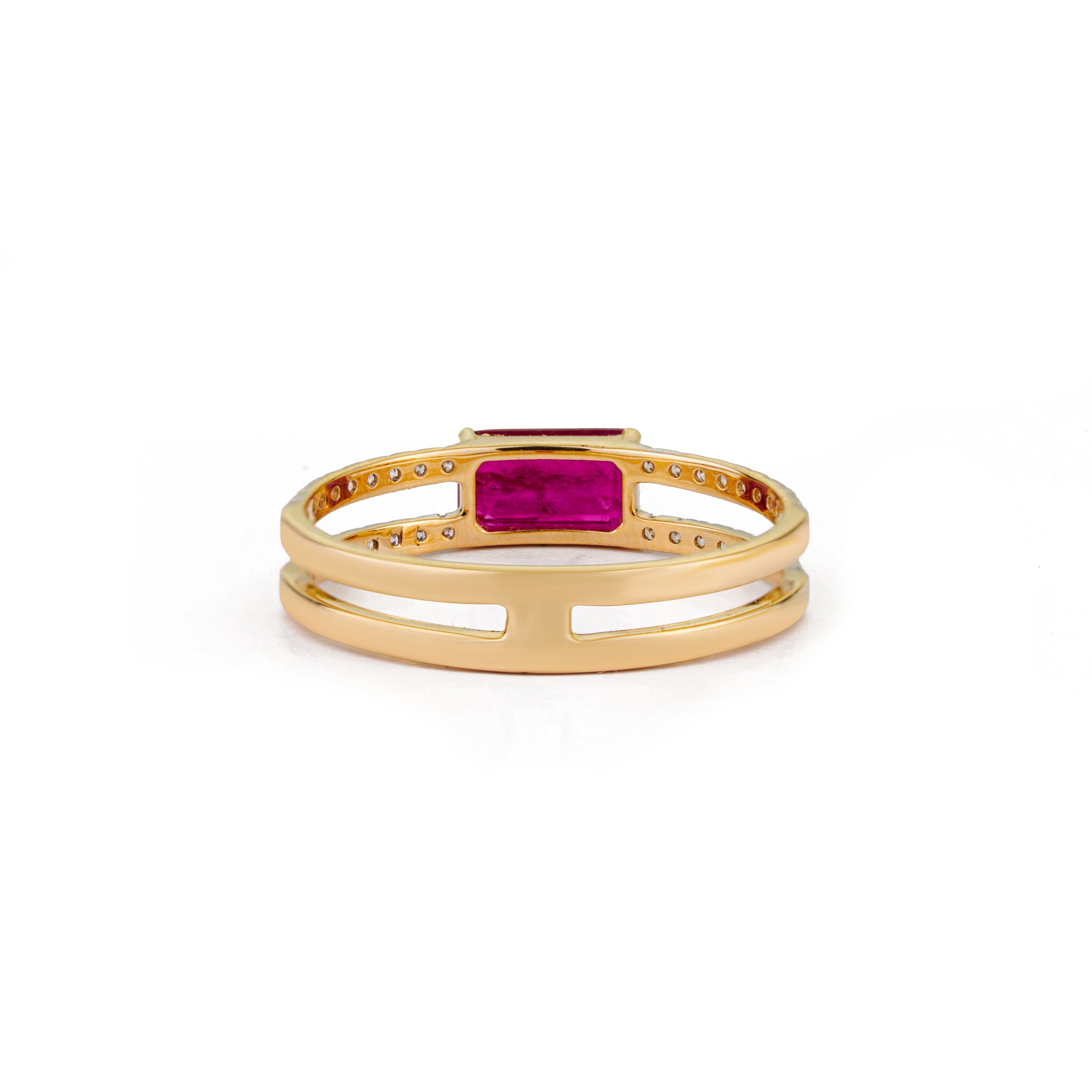 Ruby & Diamond Split Band Ring