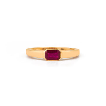 Emerald Cut Ruby Ring