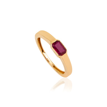Emerald Cut Ruby Ring