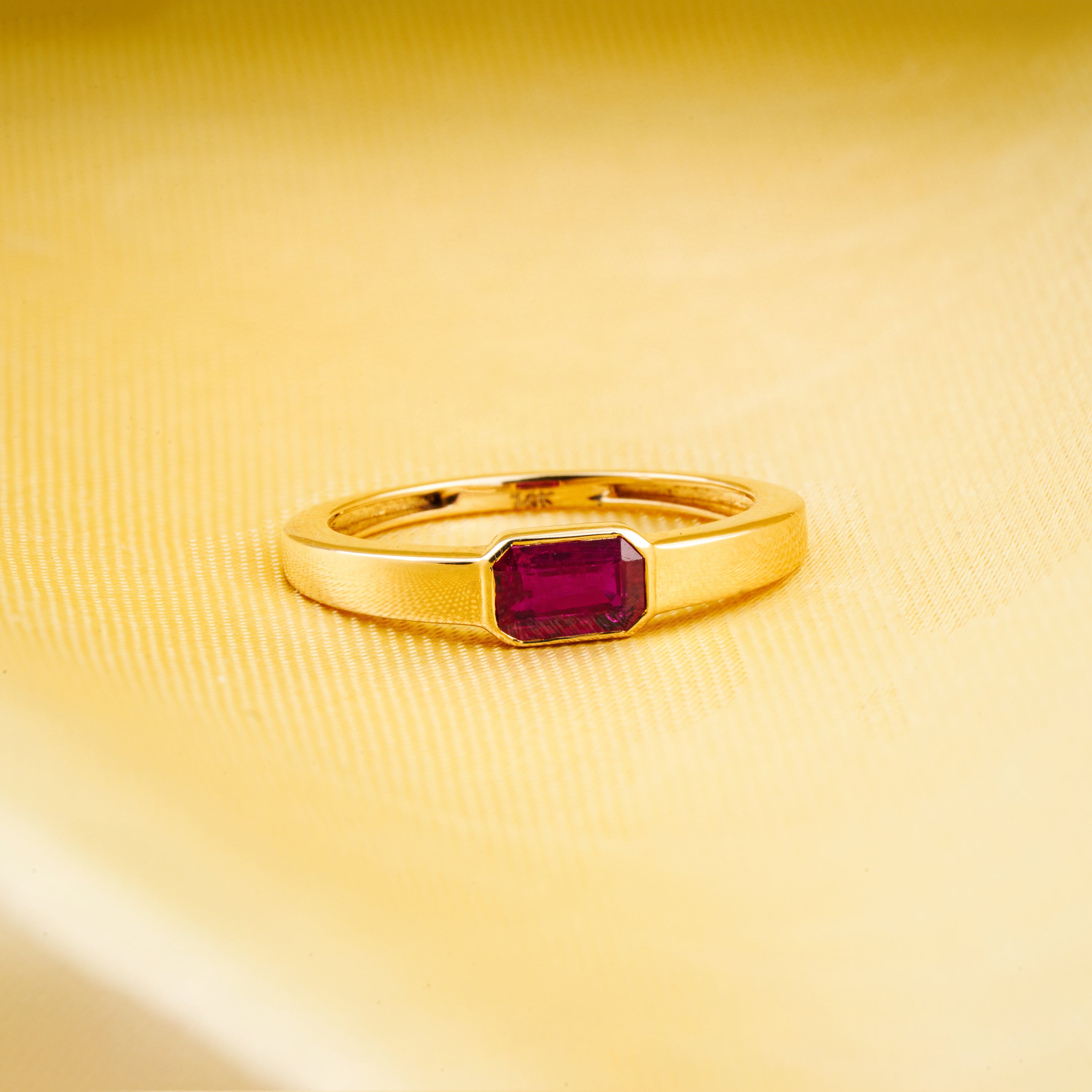 Emerald Cut Ruby Ring