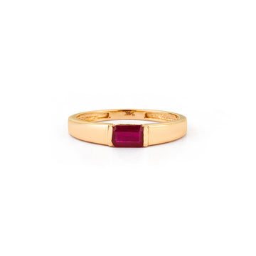 Emerald Cut Ruby Band Ring