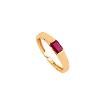 Emerald Cut Ruby Band Ring