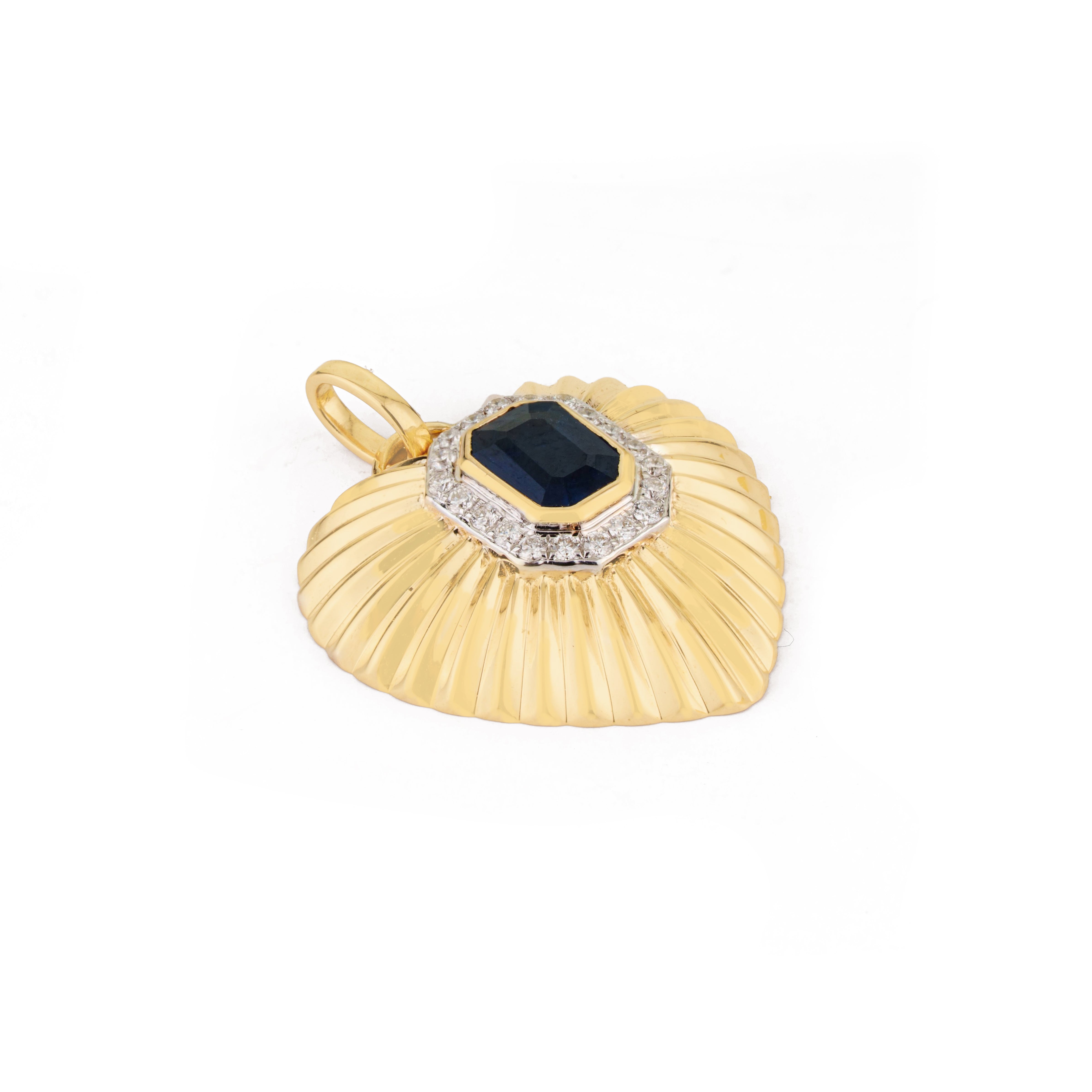 Sapphire Diamond Heart Pendant