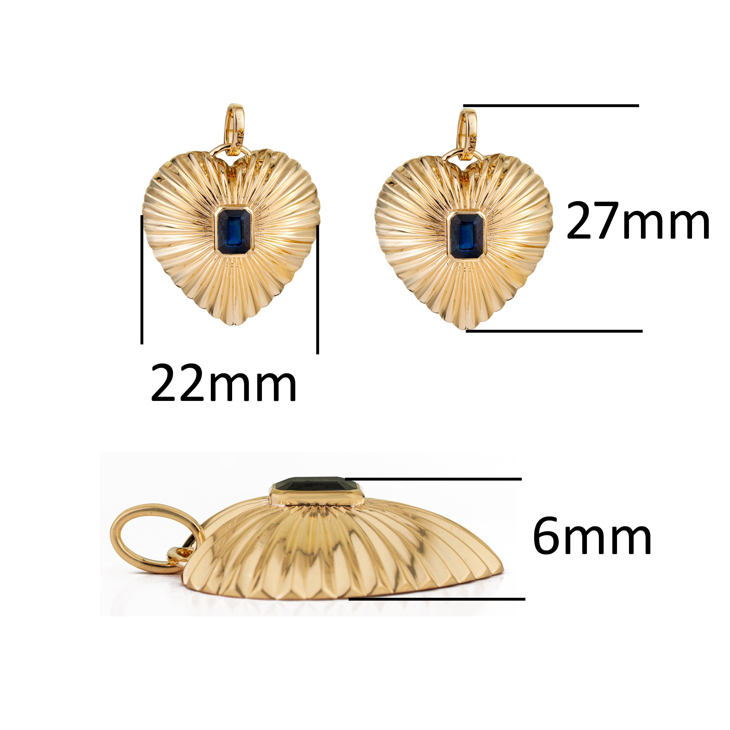 Sapphire Heart Pendant